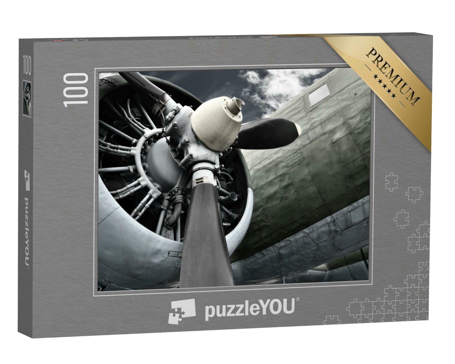 puzzleYOU Puzzle Altes Flugzeug aus der Nähe, 100 Puzzleteile, puzzleYOU-Kollektionen Flugzeuge