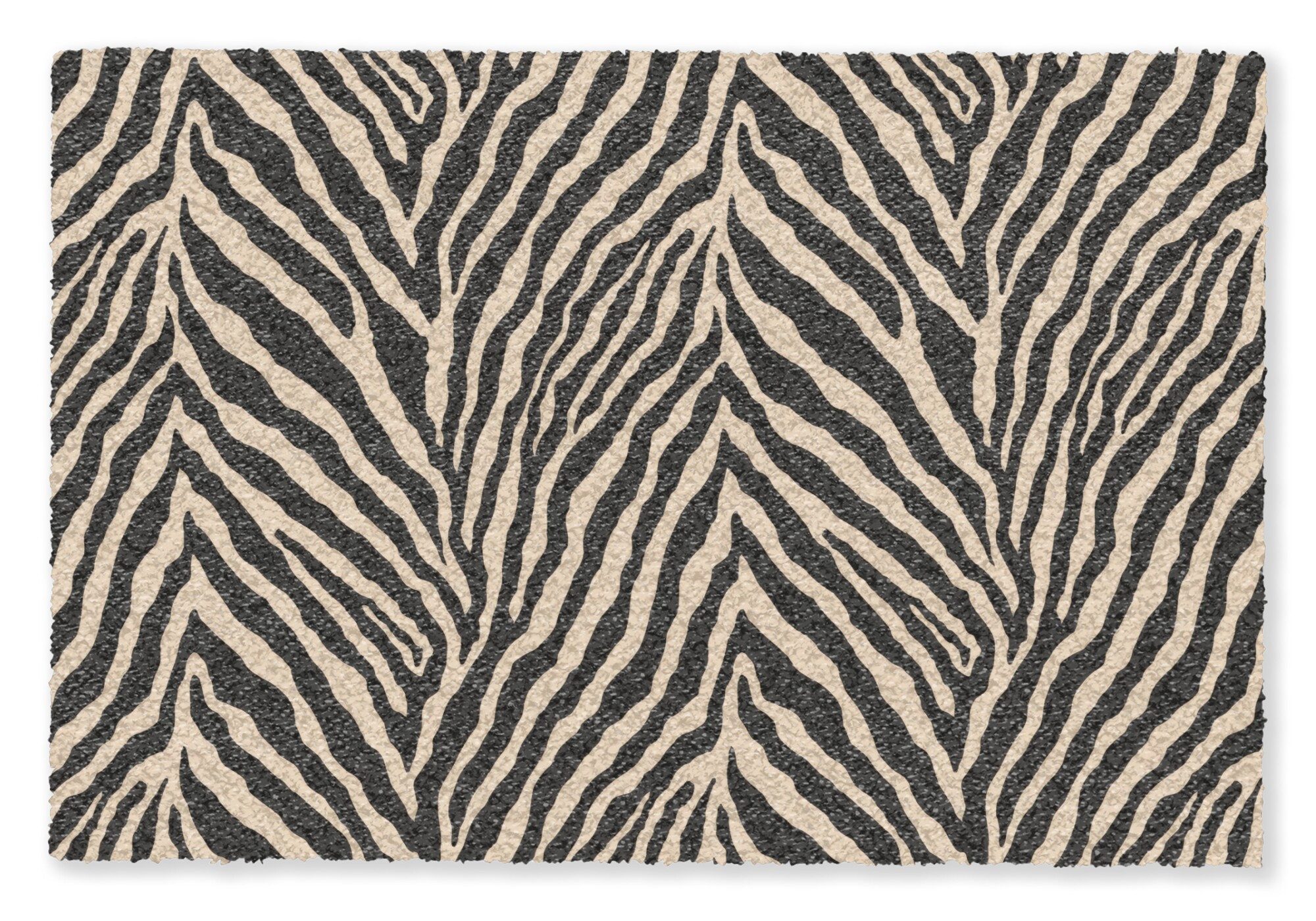 MuchoWow Fußmatte Zebra – Klassisch – Schwarz, Rechteckig, innen Schmutzfangmatte, Tür, Schmutzfänger Flur, Teppich 60×40 cm