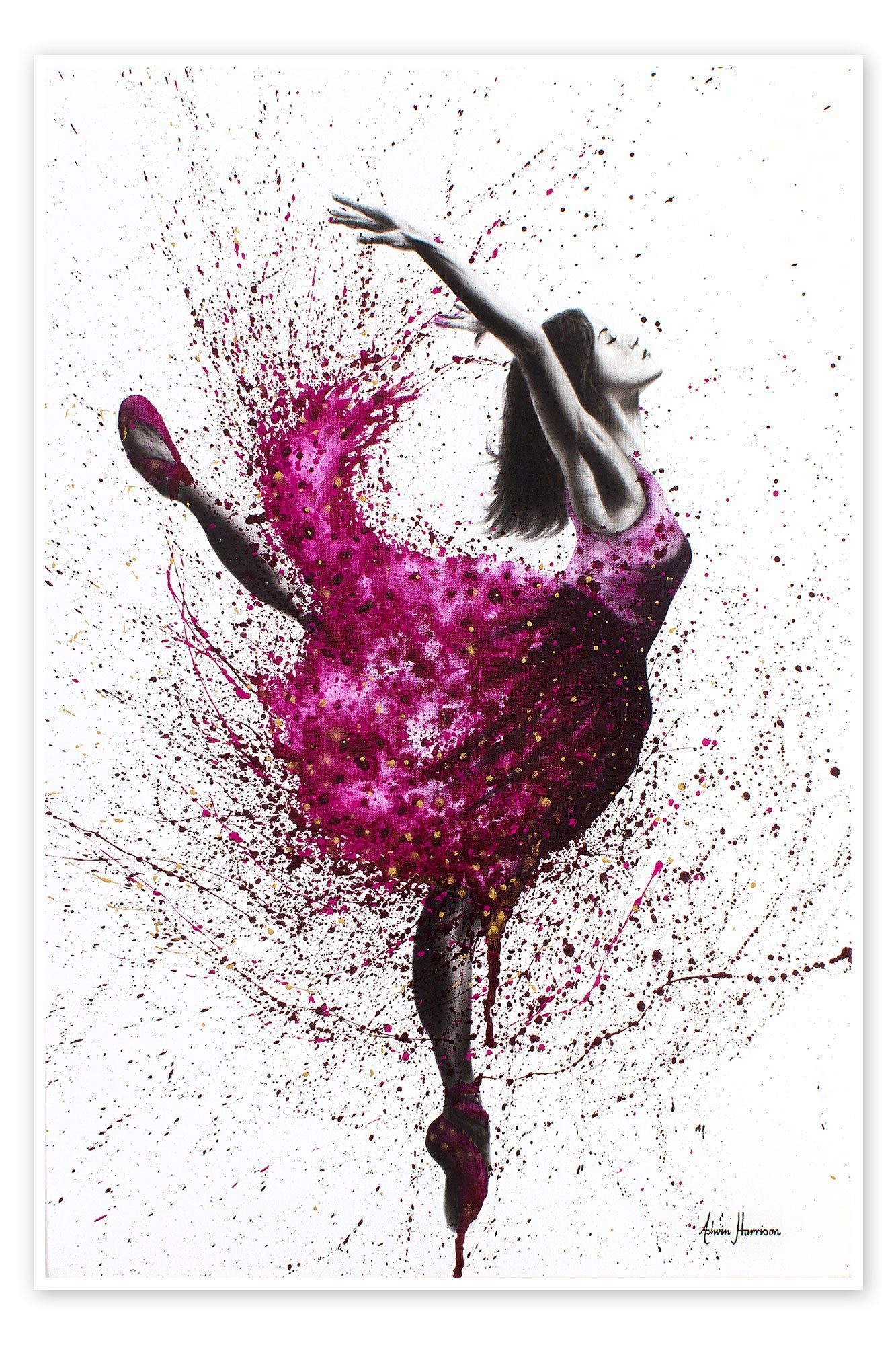 Posterlounge Poster Ashvin Harrison, Rotwein-Ballett, Modern Malerei