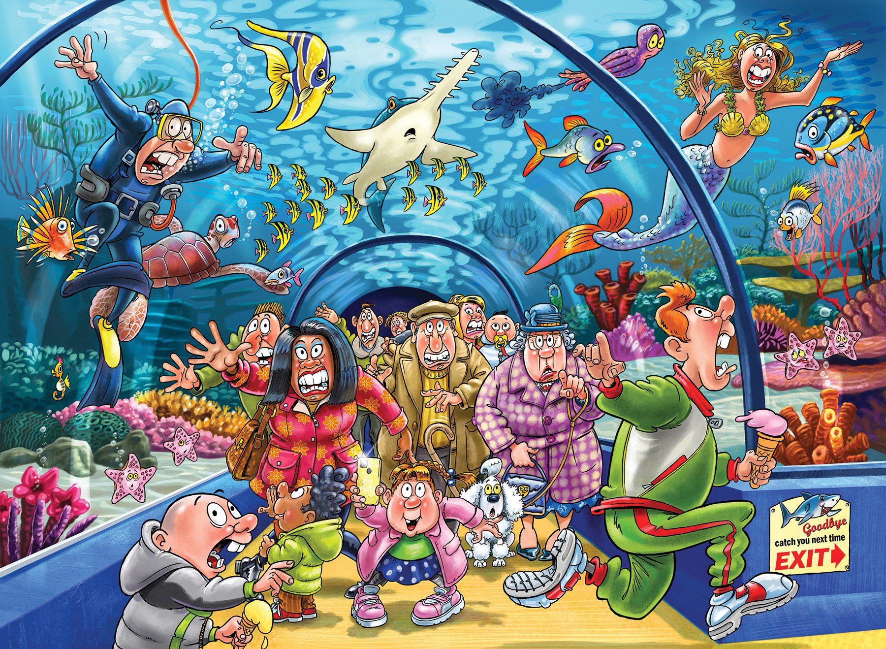 Jumbo Spiele Puzzle Wasgij Original 43, Wie ein Fisch im Wasser, 1000 Teile günstig online kaufen