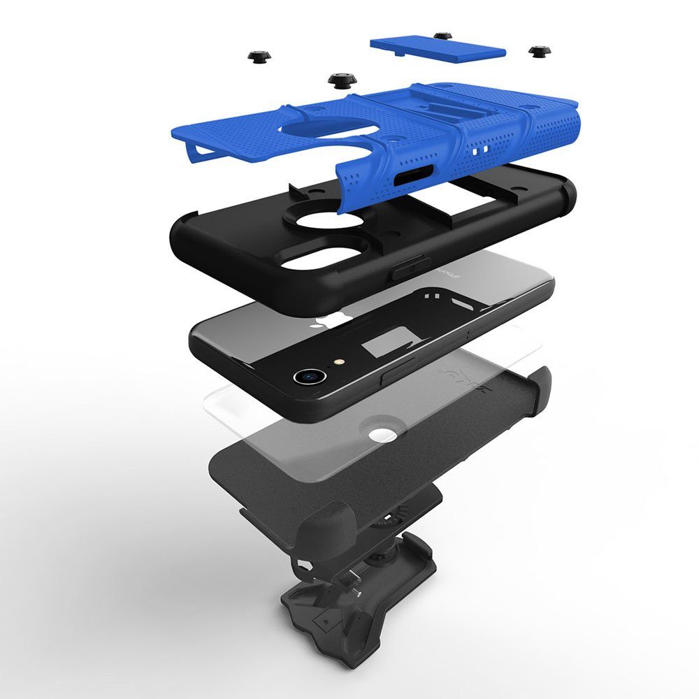 FITSU Handyhülle Hülle für iPhone XR Outdoor Case Handyhülle 6,1 Zoll, Handyhülle für iPhone XR inkl. Schutzglas mit Gürtelclip Outdoor Case