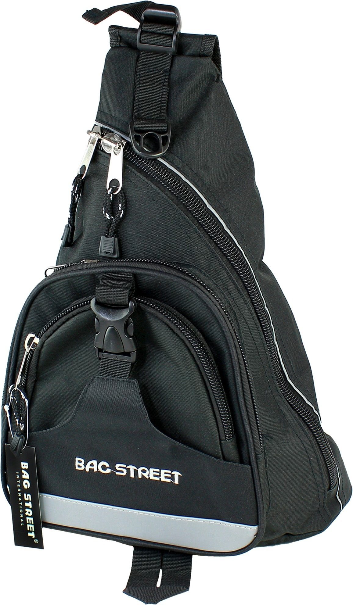 BAG STREET Freizeitrucksack Bag Street Bodybag Nylon schwarz (Freizeitrucksack), Herren, Jugend Freizeitrucksack Nylon, schwarz ca. 32cm x ca. 45cm