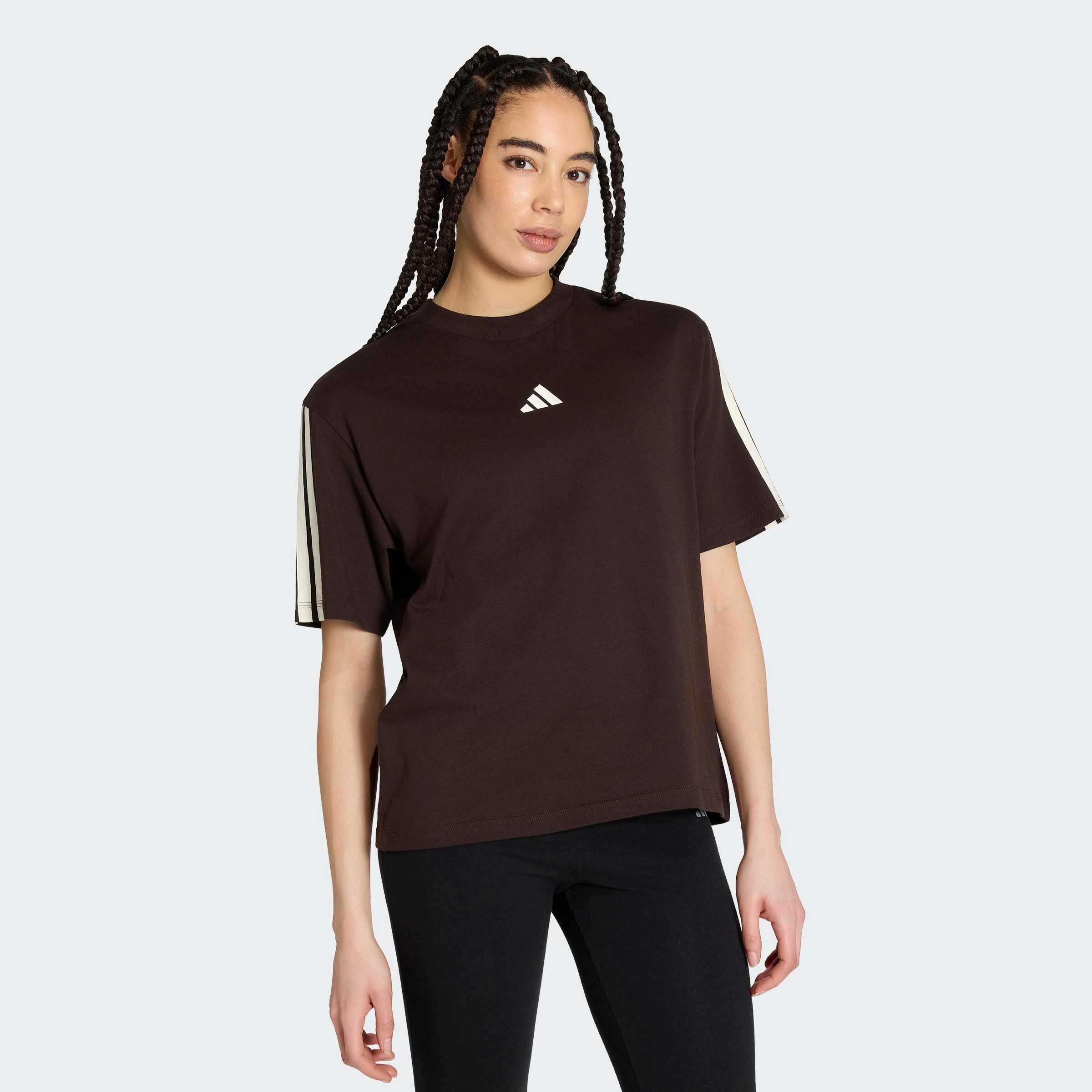 adidas Sportswear T-Shirt W 3S SJ BF T Kurzarmdesign, mit Rundhalsausschnitt, gerader Abschluss