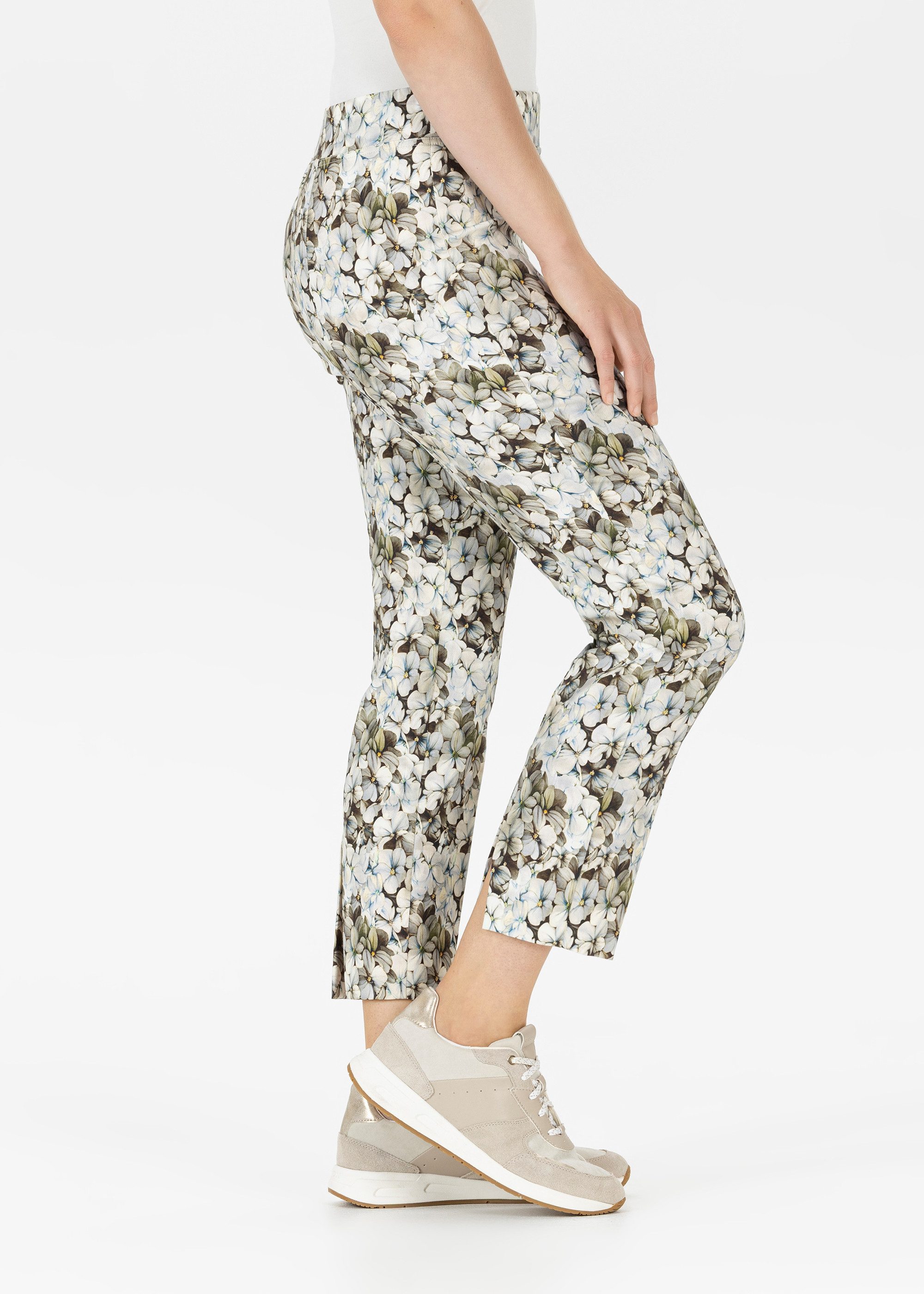 Stehmann Stoffhose Fimi-680 3/4-Länge mit floralem Allover-Print