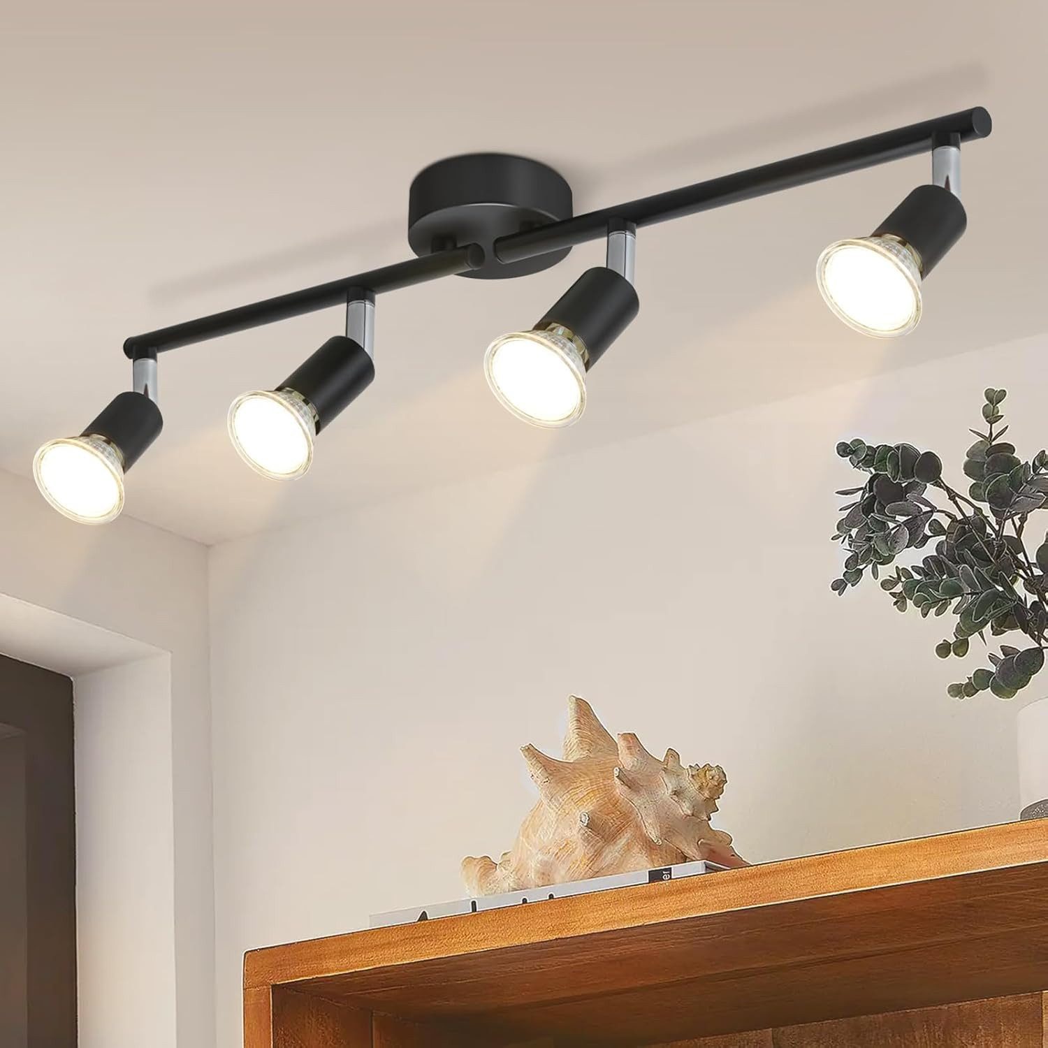 ZMH Deckenleuchte 4 Flammig-GU10 Modern Deckenspot Schwenkbar Wohnzimmer Sc günstig online kaufen