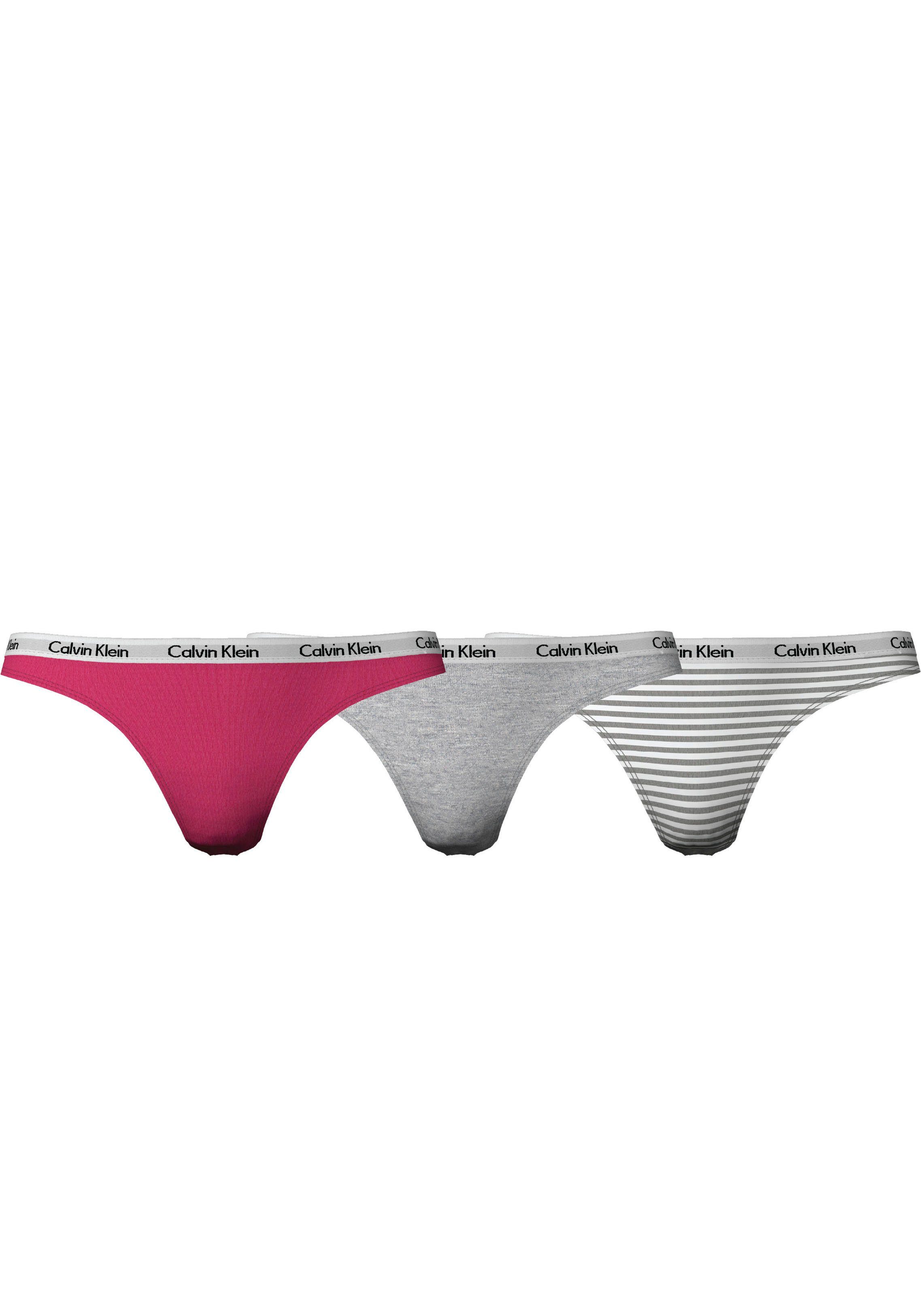 100 % garantiert Calvin Klein und gestreift in 3-St., uni T-String (Packung, 3er-Pack) Underwear