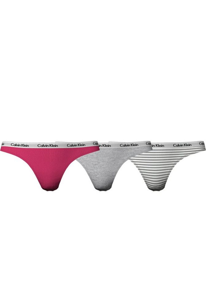 Calvin Klein Underwear T-String (Packung, 3-St., 3er-Pack) in uni und  gestreift