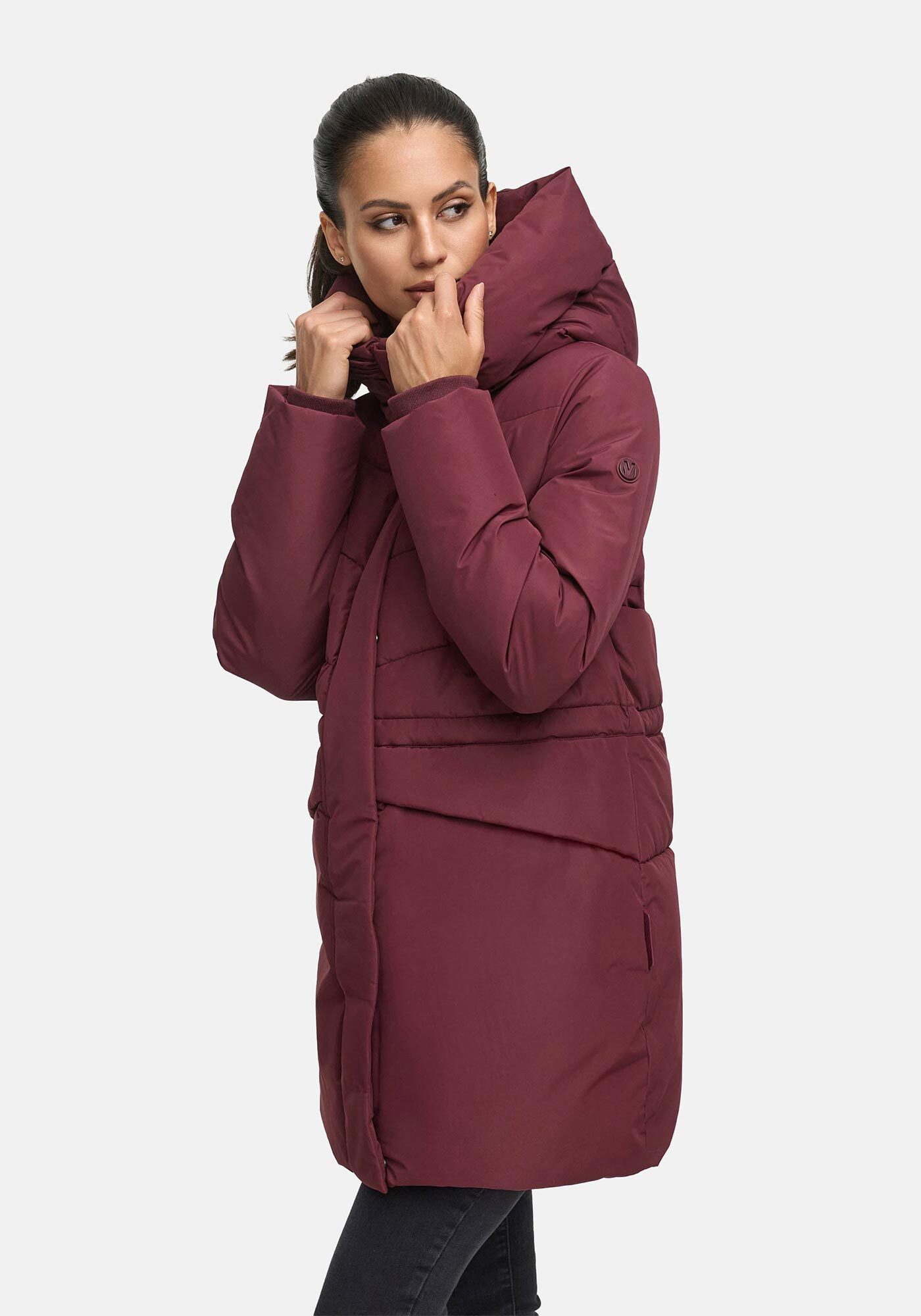 Marikoo Winterjacke Delilah mit kuschelig warmem Teddyfleece und hohem Kragen