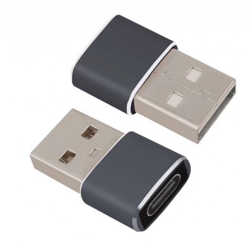 Helos 304282 - Adapter - USB 3.1 Type-C Buchse/USB 2.0 Stecker - dunkelgrau USB-Adapter
