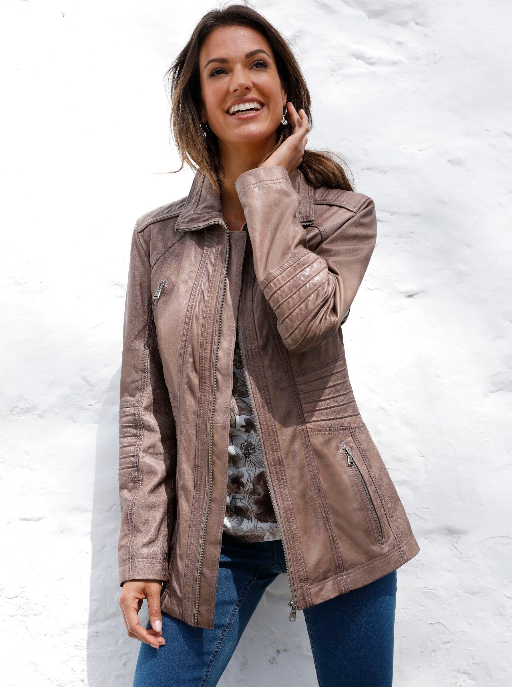 Witt Allwetterjacke Leder-Jacke Langarm