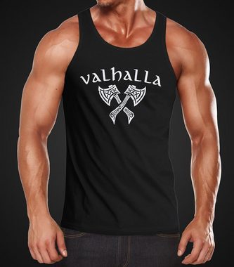 Neverless Tanktop Herren Tank-Top Valhalla Viking Axt Nordische Mythologie Odin Muskelshirt Muscle Shirt Neverless® mit Print