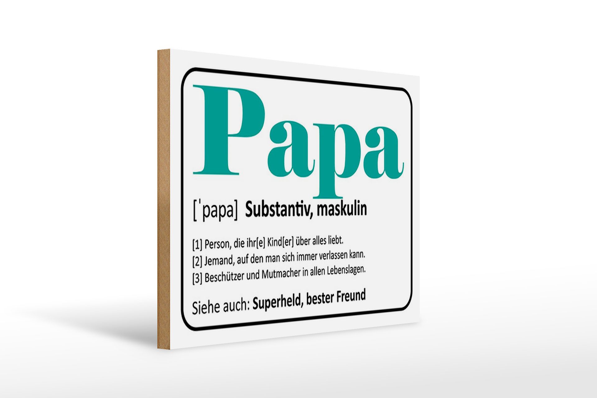 Holzbild Spruch 40x30cm Papa Superheld bester Freund