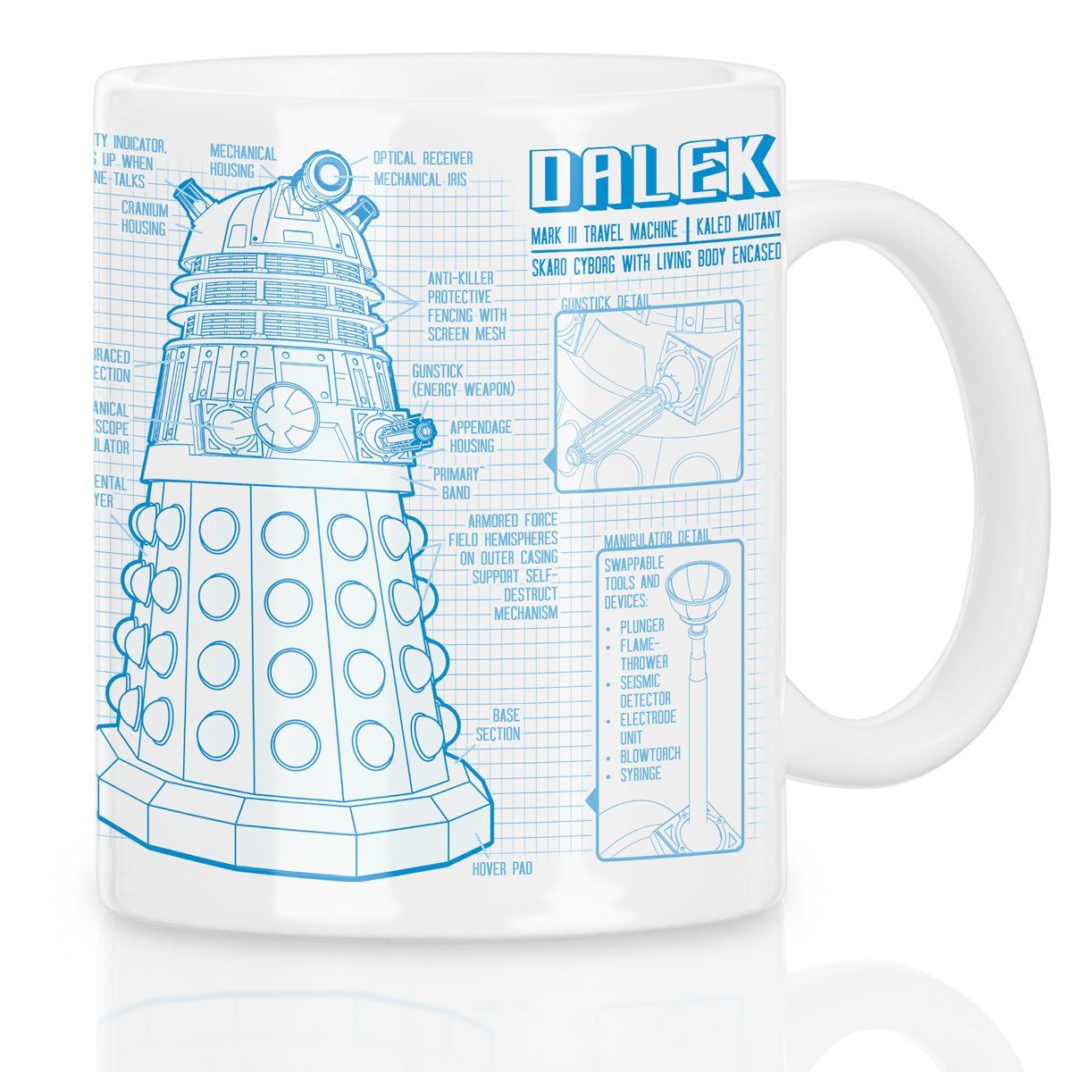 style3 Tasse, Keramik, Dalek Blaupause Kaffeebecher Tasse doctor who doktor zeitreise tardis