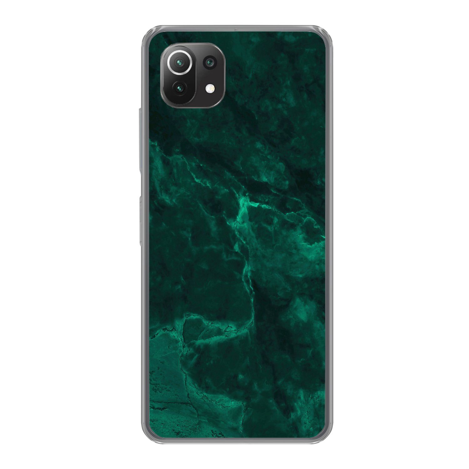 MuchoWow Handyhülle für Xiaomi Mi 11 Lite Marmor - Limone - Grün - Strukturiert - Marmorop, Phone Case, Silikon, Schutzhülle Dünn