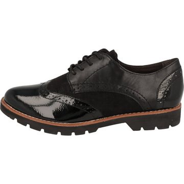 Jana Damen Schuhe Brogue Halbschuhe H-Weite 23760-29 Schwarz Schnürschuh