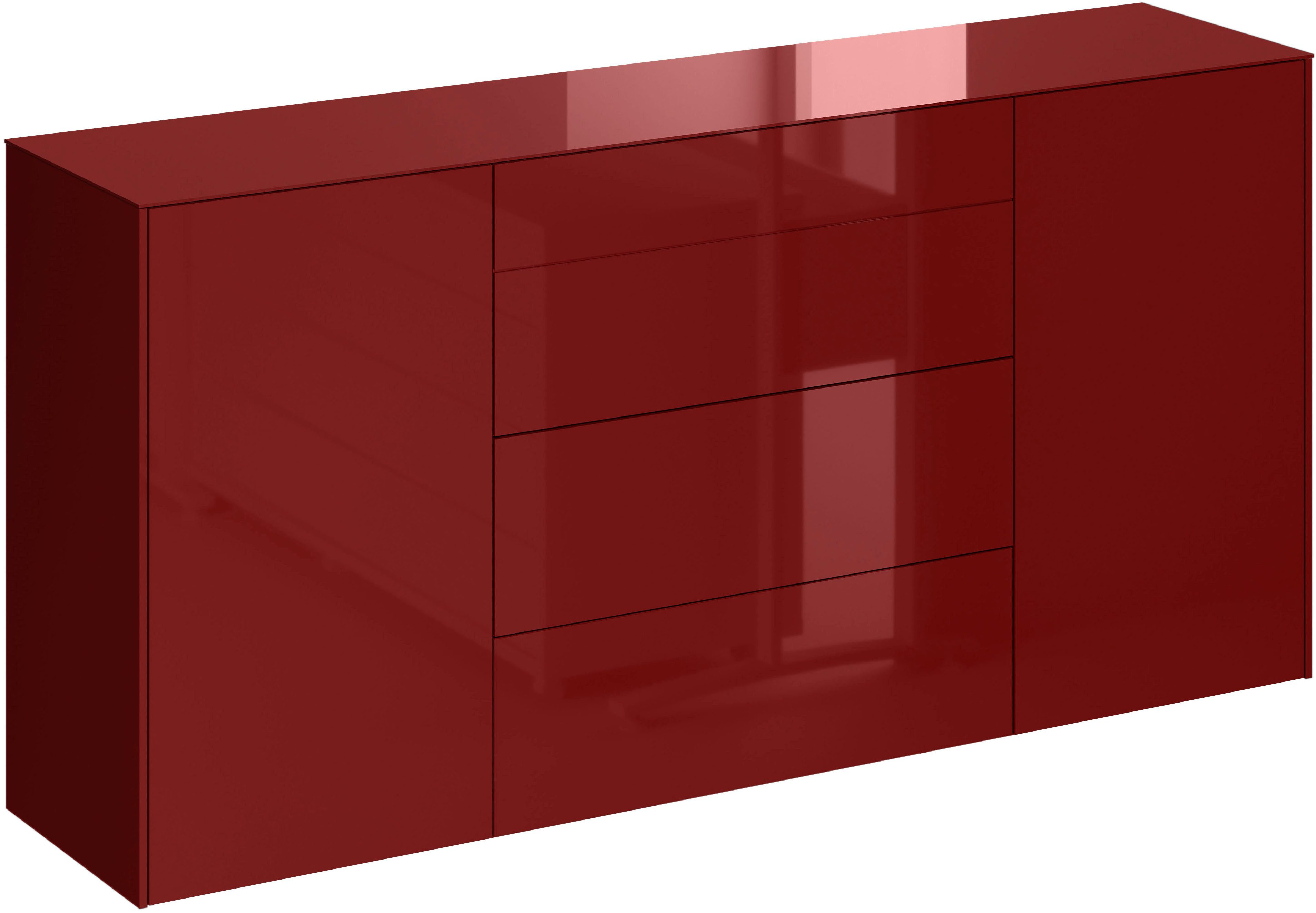 Mäusbacher Kommode, Kommode BHT 179/89/42 cm, Push to open, Front+Oberplatte=Glas