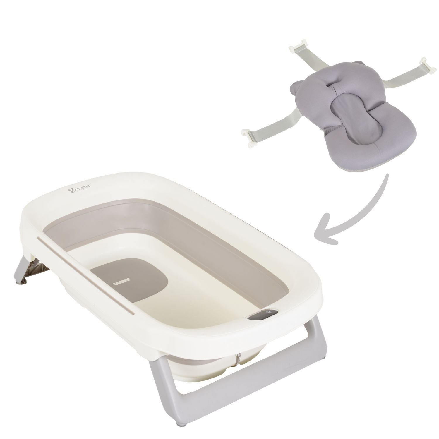 Cangaroo Babybadewanne, faltbar, eingebauter Thermometer, Badekissen günstig online kaufen
