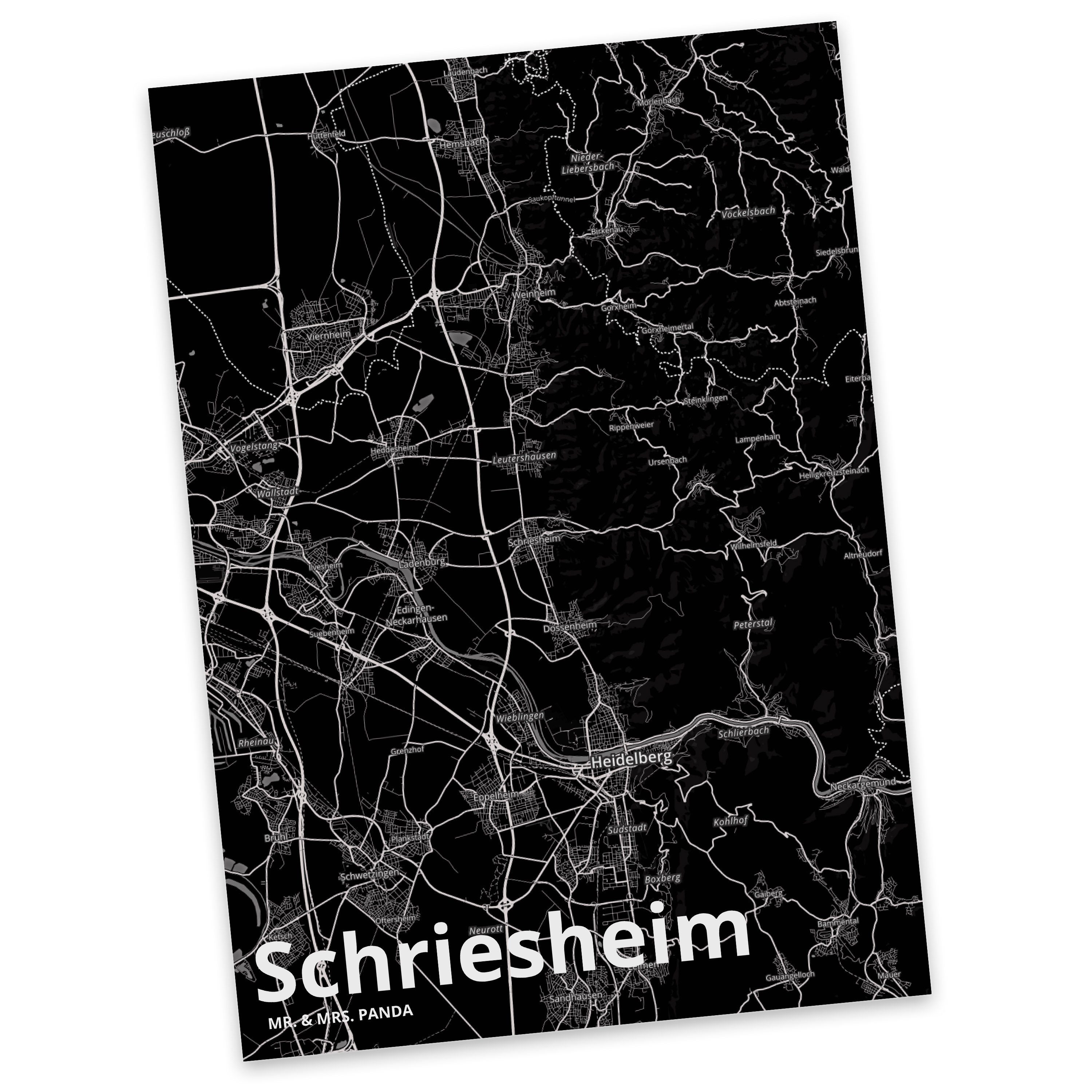 Städte, Dankeskarte Mr. Schriesheim - Panda & Postkarte Ansichtskarte, Geschenk, Mrs. Einladung,