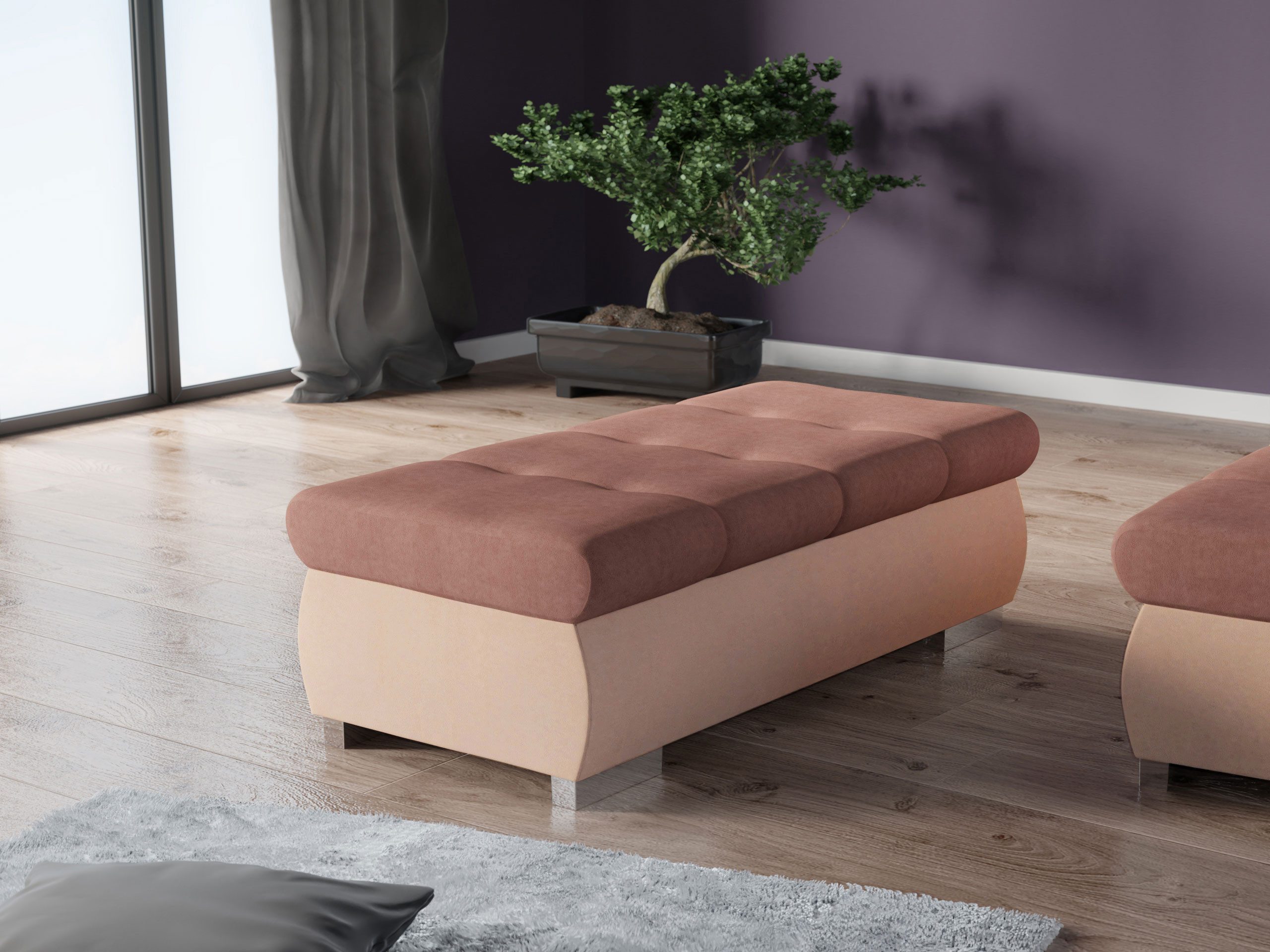 MIRJAN24 Polsterhocker Orkan Groß, Holzkonstruktion, 120x60x39 günstig online kaufen