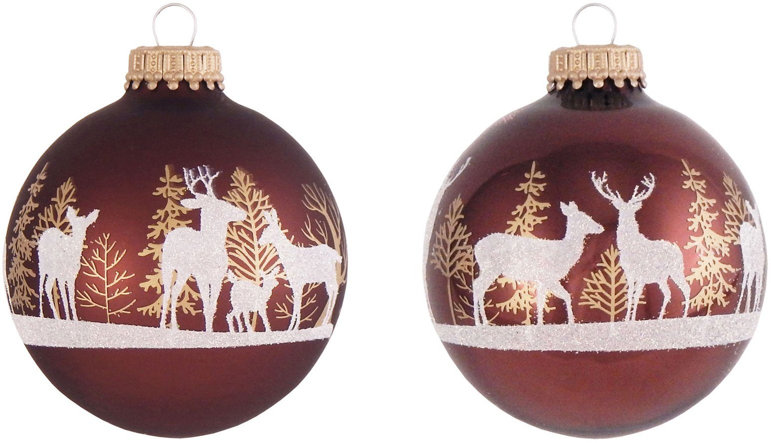 Christbaumschmuck, Waldhirsch Glas Weihnachtsbaumkugel Glas Weihnachtsdeko, St), Krebs mit Christbaumkugeln (4 CBK60294, Lauscha