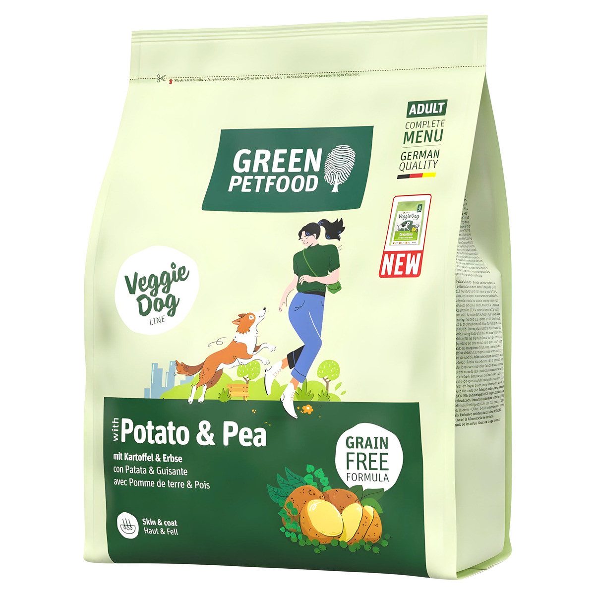 Green Petfood Potato & Pea 900 g - 5 Stück, Trockenfutter für: Hund