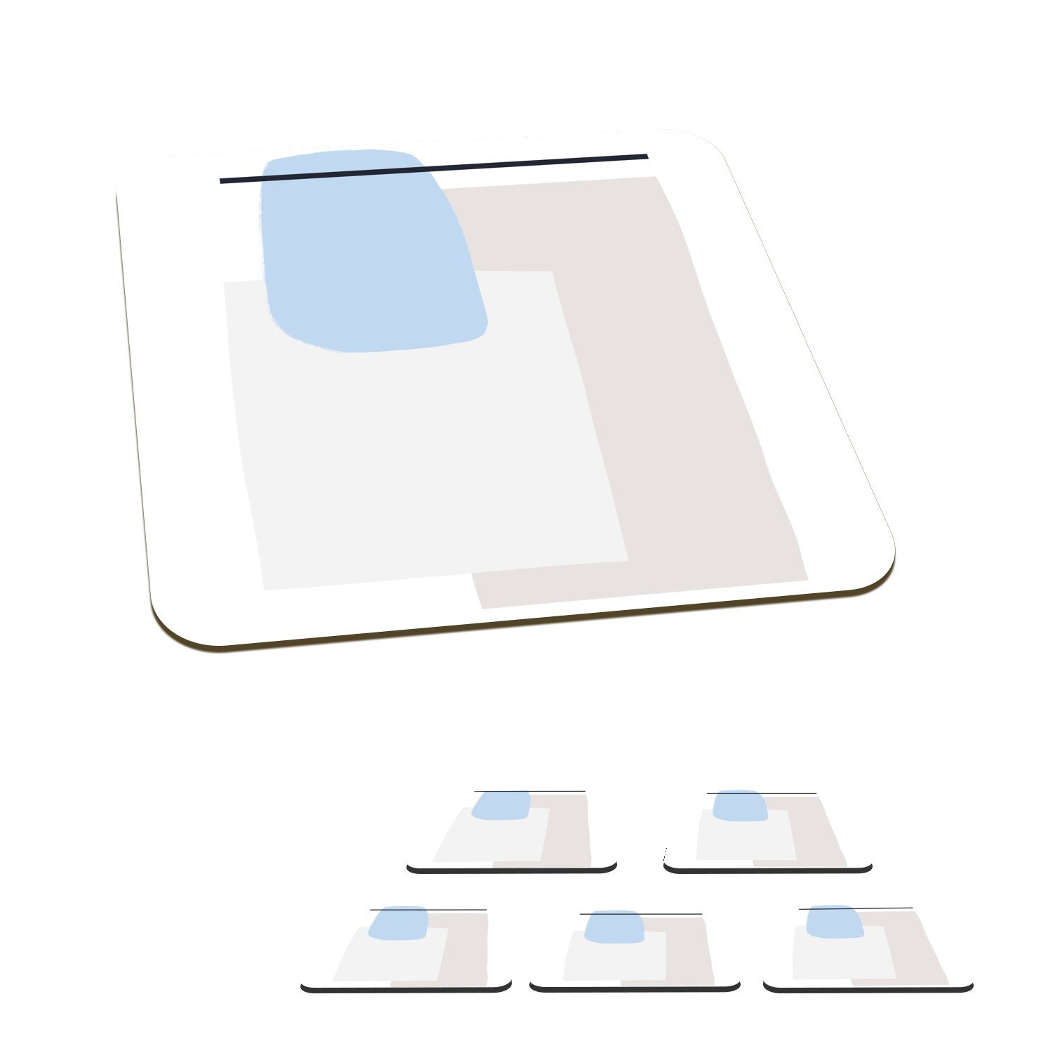 Tasse Formen für Geometrische Abstrakt Glasuntersetzer Tischuntersetzer, - Zubehör Untersetzer, Gläser, Glasuntersetzer, - Linienkunst, Korkuntersetzer, 6-tlg., MuchoWow