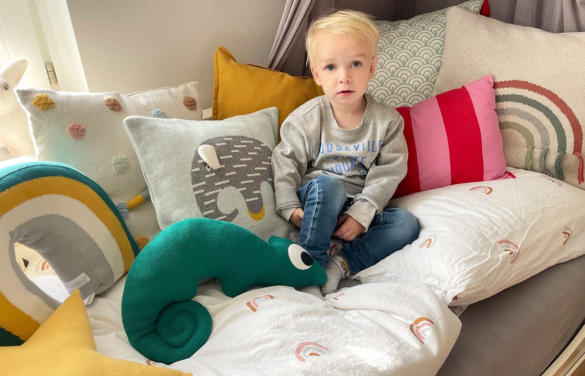 KINDSGUT Kuscheltier Chamäleon, 100% Baumwolle