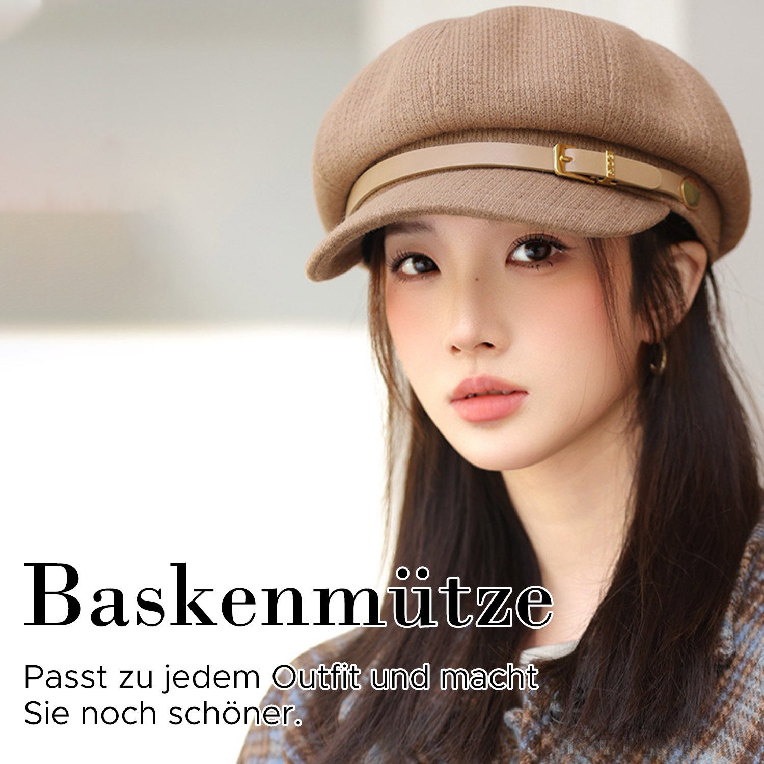 Refttenw Baskenmütze Damen Ballonmütze,warme Schirmmütze,Wintermütze,Barett günstig online kaufen