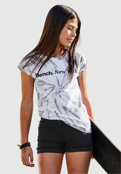 Bench Kinder Mädchen Kompakt T-Shirt in weiterer Form schwarz weiss bedruckt