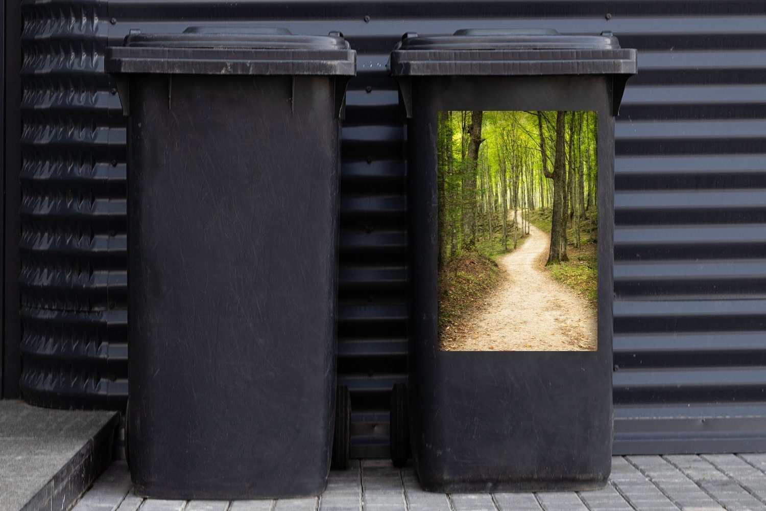 Wandsticker Wäldern in Michigan MuchoWow bei Mülleimer-aufkleber, Sticker, Abfalbehälter den Mülltonne, Container, (1 Pfad St),