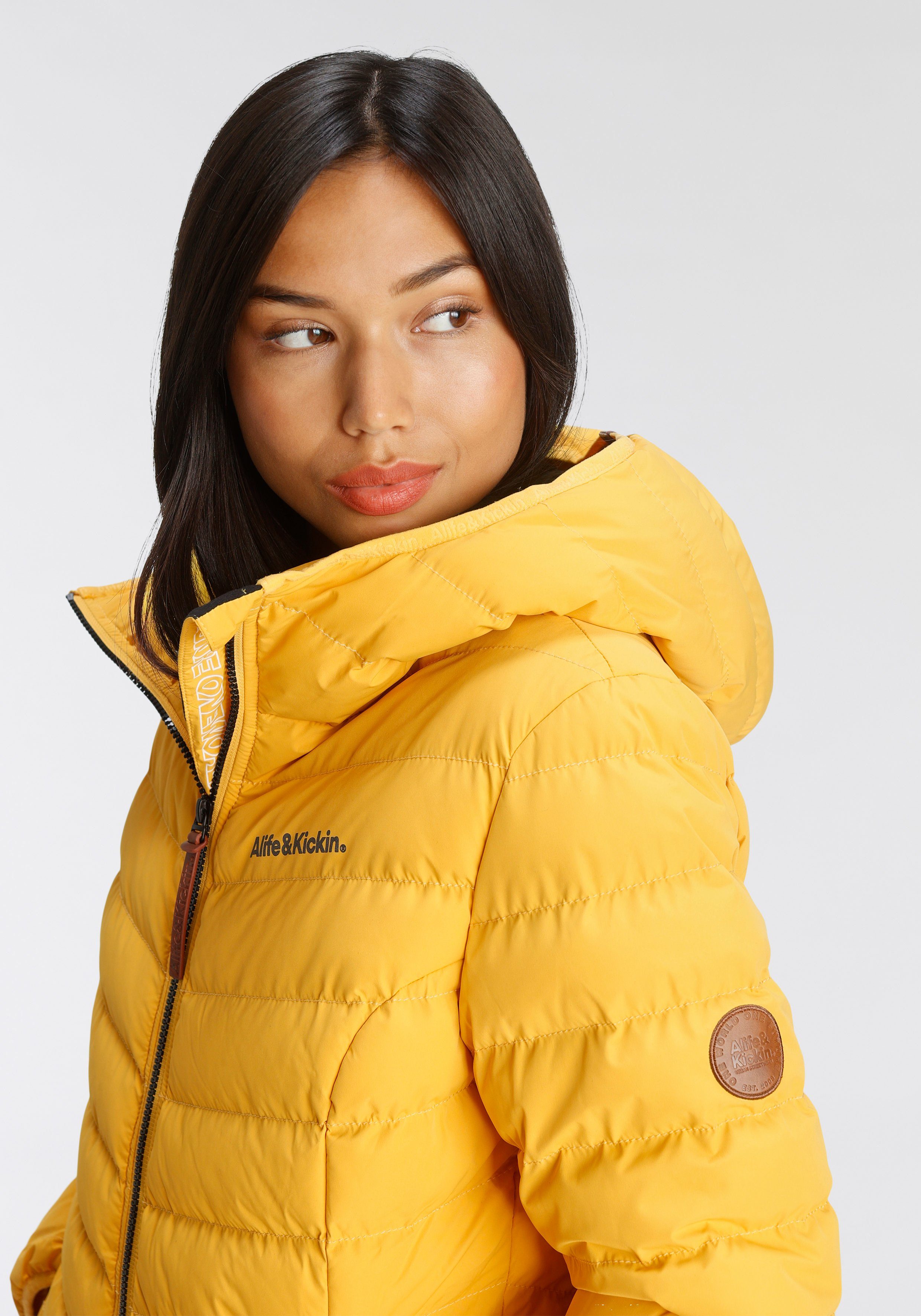 Alife & Kickin JuellaAK sportive Steppjacke Reißverschlusstaschen Outdoorjacke & mit amber Kapuze