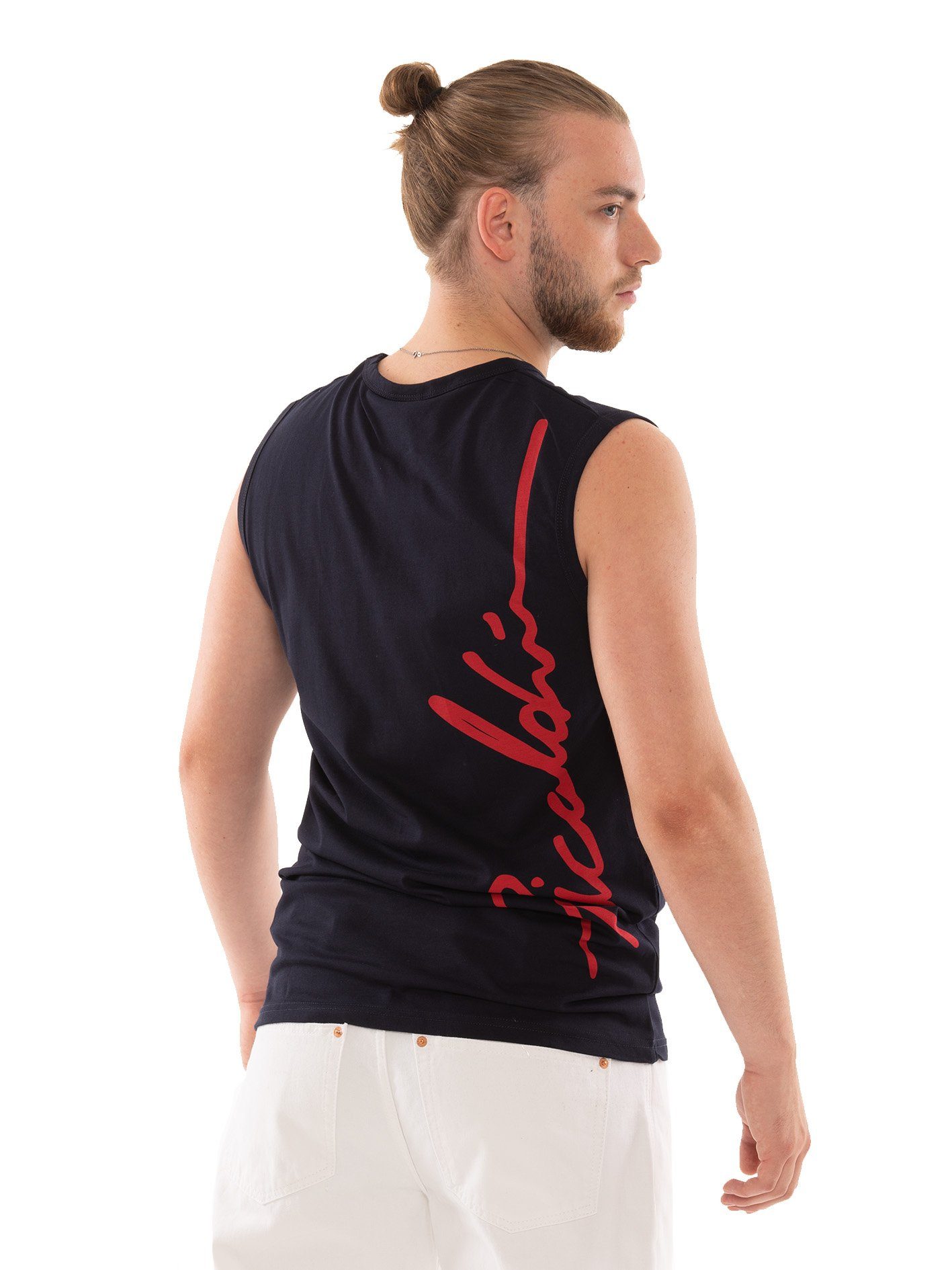 Top Muskelshirt Navy Jeans Blue Male Sommermode, Tank PICALDI Streetwear