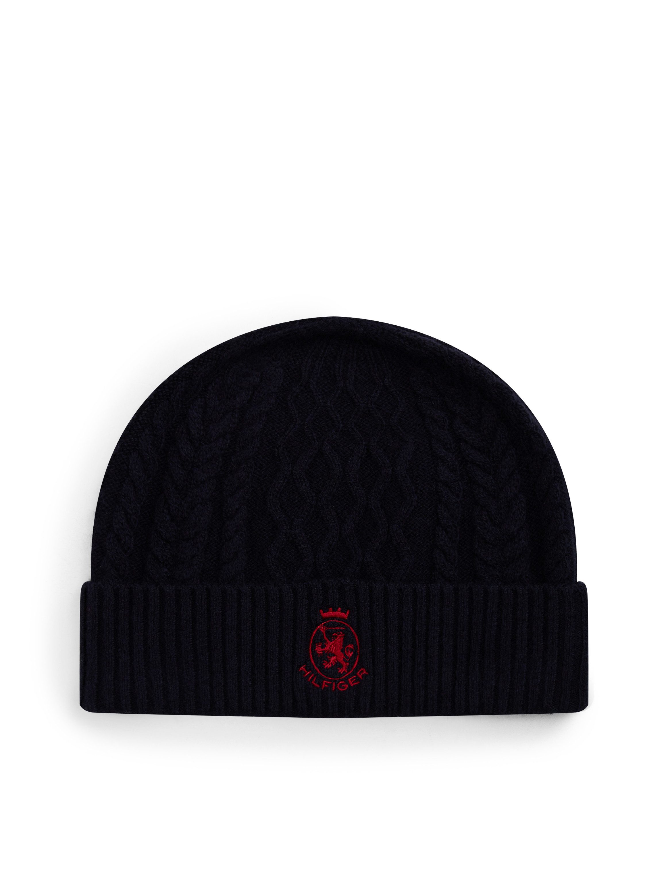 Tommy Hilfiger Beanie TH CREST KNIT Zopfstrickmuster, mit TH-Wappen günstig online kaufen