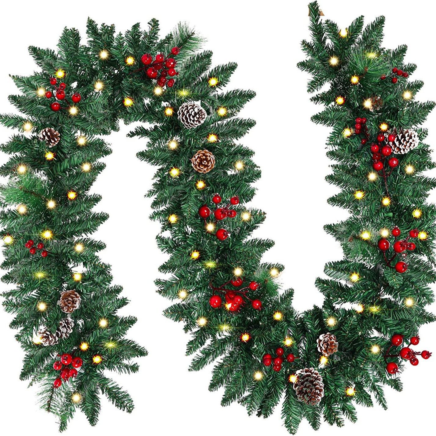 Kunstgirlande Weihnachtsgirlande Künstlicher weihnachtsgirlande geschmückt, günstig online kaufen