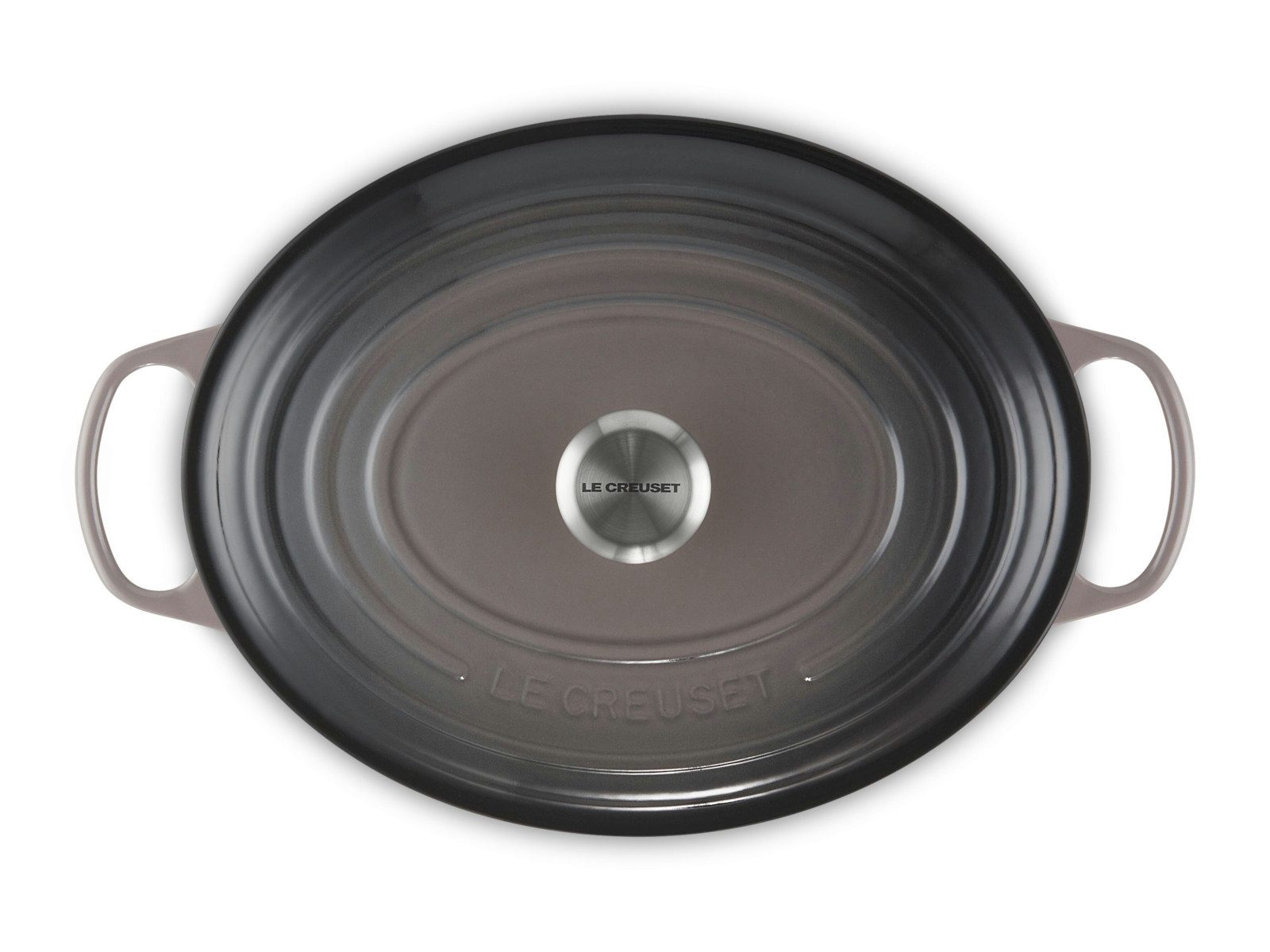 LE CREUSET Bräter Bräter Signature oval flint 33cm, Emailliertes Gusseisen