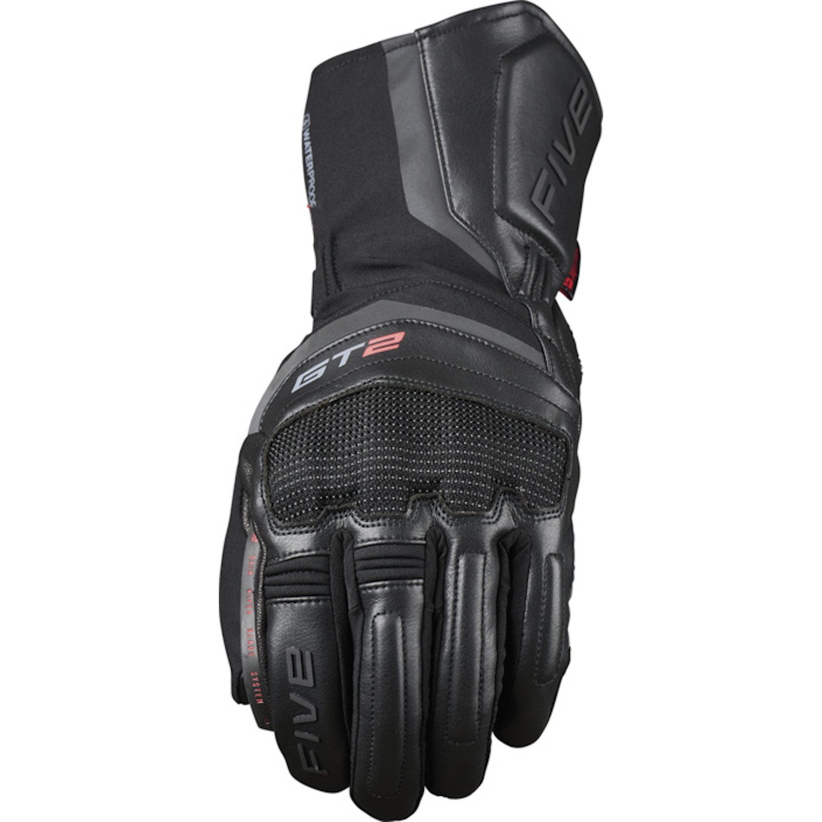 Five Gloves Motorradhandschuhe Five GT2 Evo WP Motorradhandschuhe Schwarz L mit Verstärkungen
