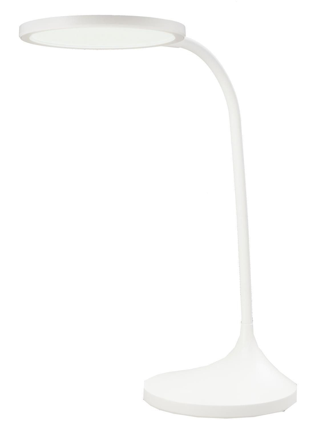 casa NOVA LED Schreibtischlampe BRIGHT, Weiß, Kunststoff, Aluminium, 1-flammig, Dimmfunktion, LED fest integriert, Neutralweiß, Touchdimmer, Ø 16 x H 60 cm