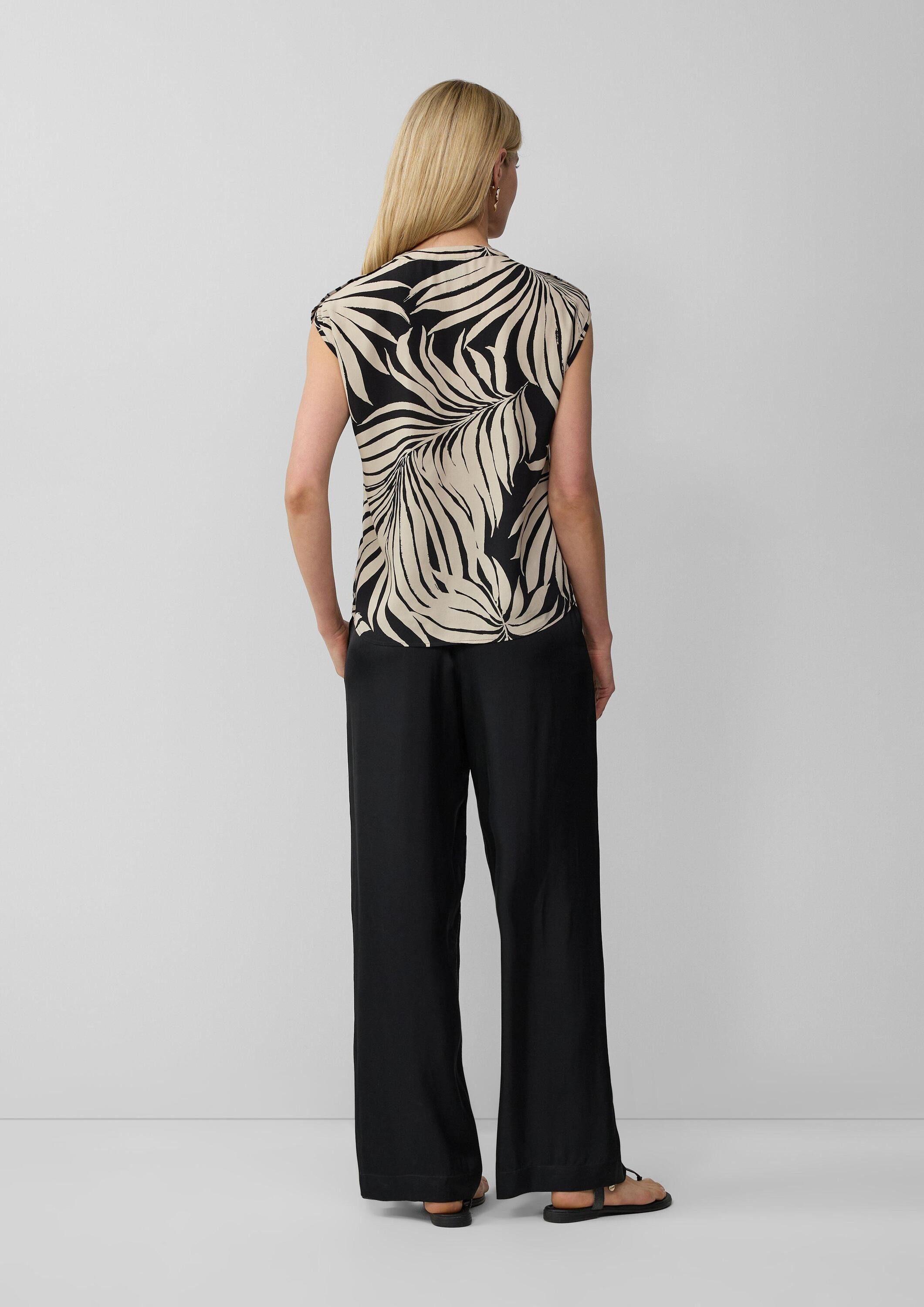 s.Oliver Blusentop Bluse Fließende Viskosebluse mit floralem Print