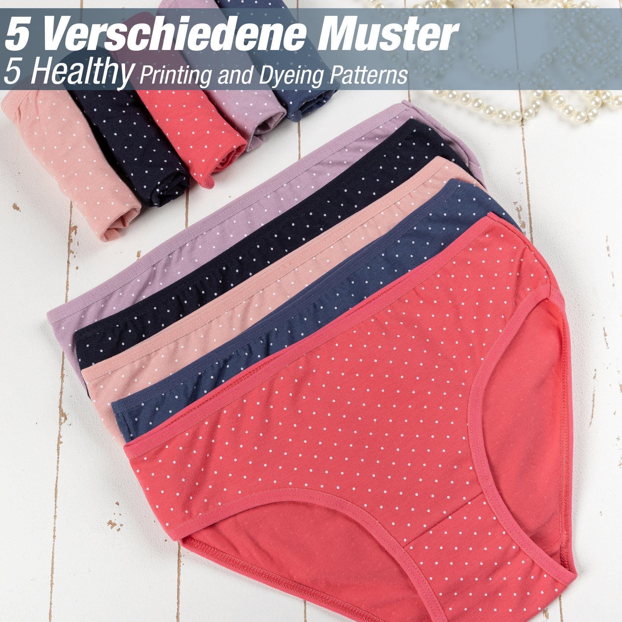 LOREZA Slip 10er Set Mädchen Slips - Punkte - Bunt (Spar-Packung, 10-St) – Bild 2 von 5