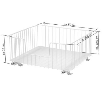 bremermann Schubkasteneinsatz Schrank-Korbauszug 50 cm Breite mit Einlegeboden Küchenschublade weiß