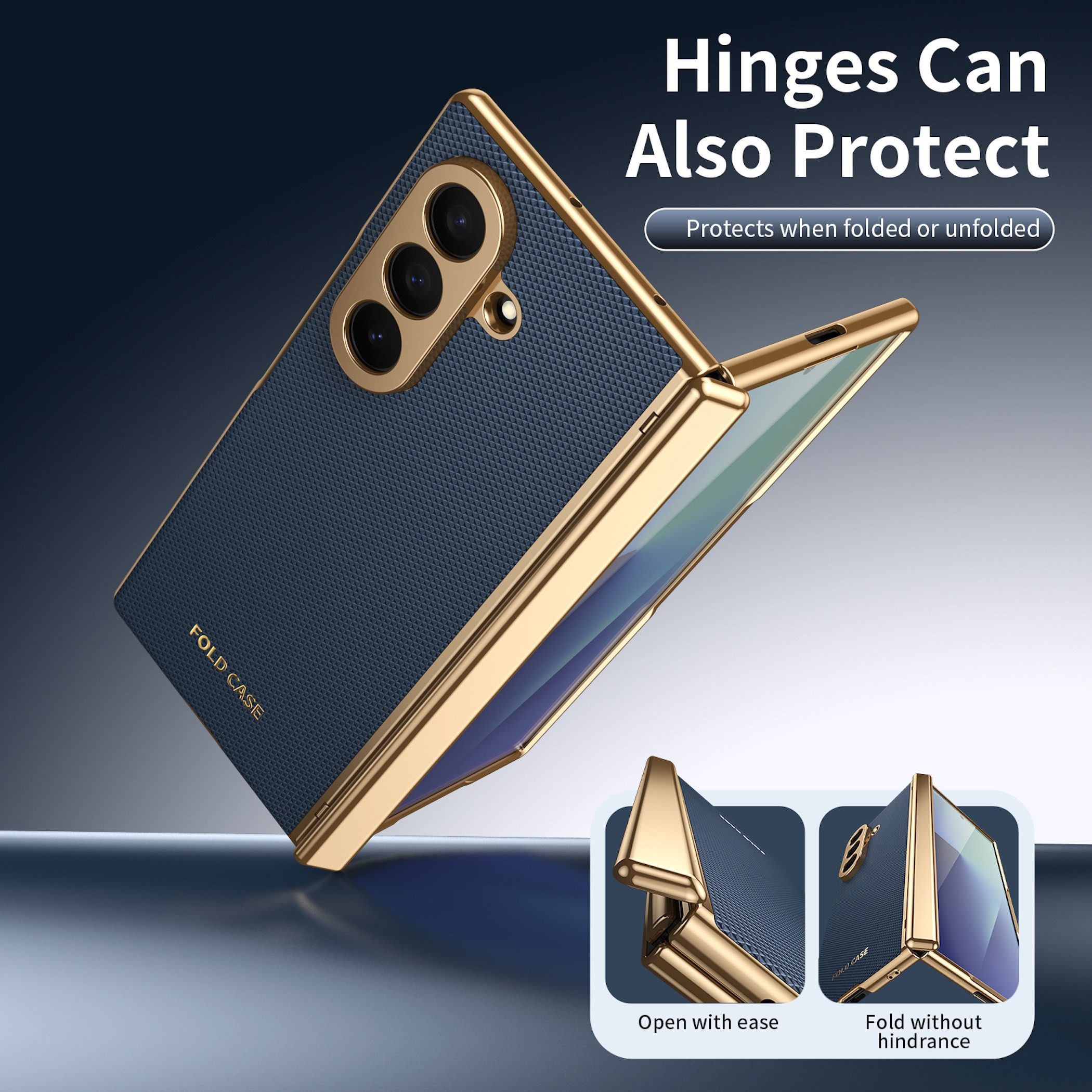Wigento Handyhülle Klapphülle + H9 Display Glas Samsung Galaxy Z Fold8 Ultra 5G Blau 8,00 Zoll und 6,50 Zoll, Kamera Lisen Schutz