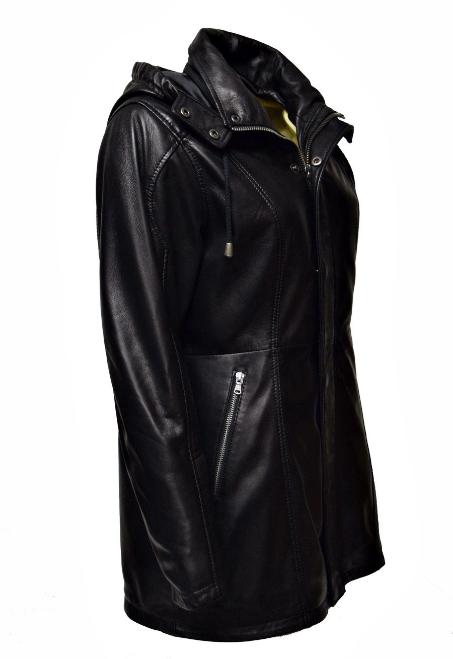 Zimmert Leather Lederjacke Pauline (1-St) Parka, Lammnappa, weich, Kapuze, Schwarz, Braun, Rot, Cognac – Bild 4 von 5