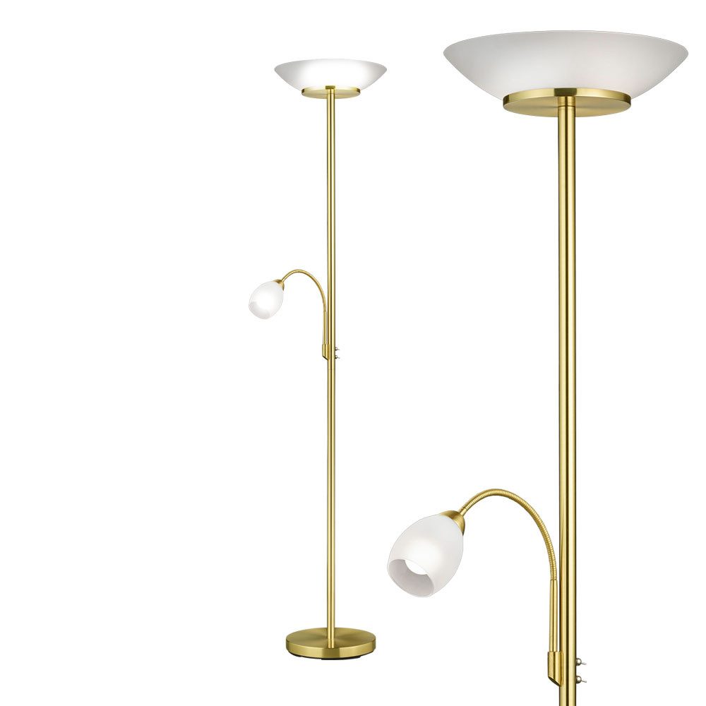 Reality Leuchten Deckenfluter, Leuchtmittel nicht inklusive, Stehleuchte Deckenfluter Wohnzimmerlampe beweglicher Lesespot H 180 cm