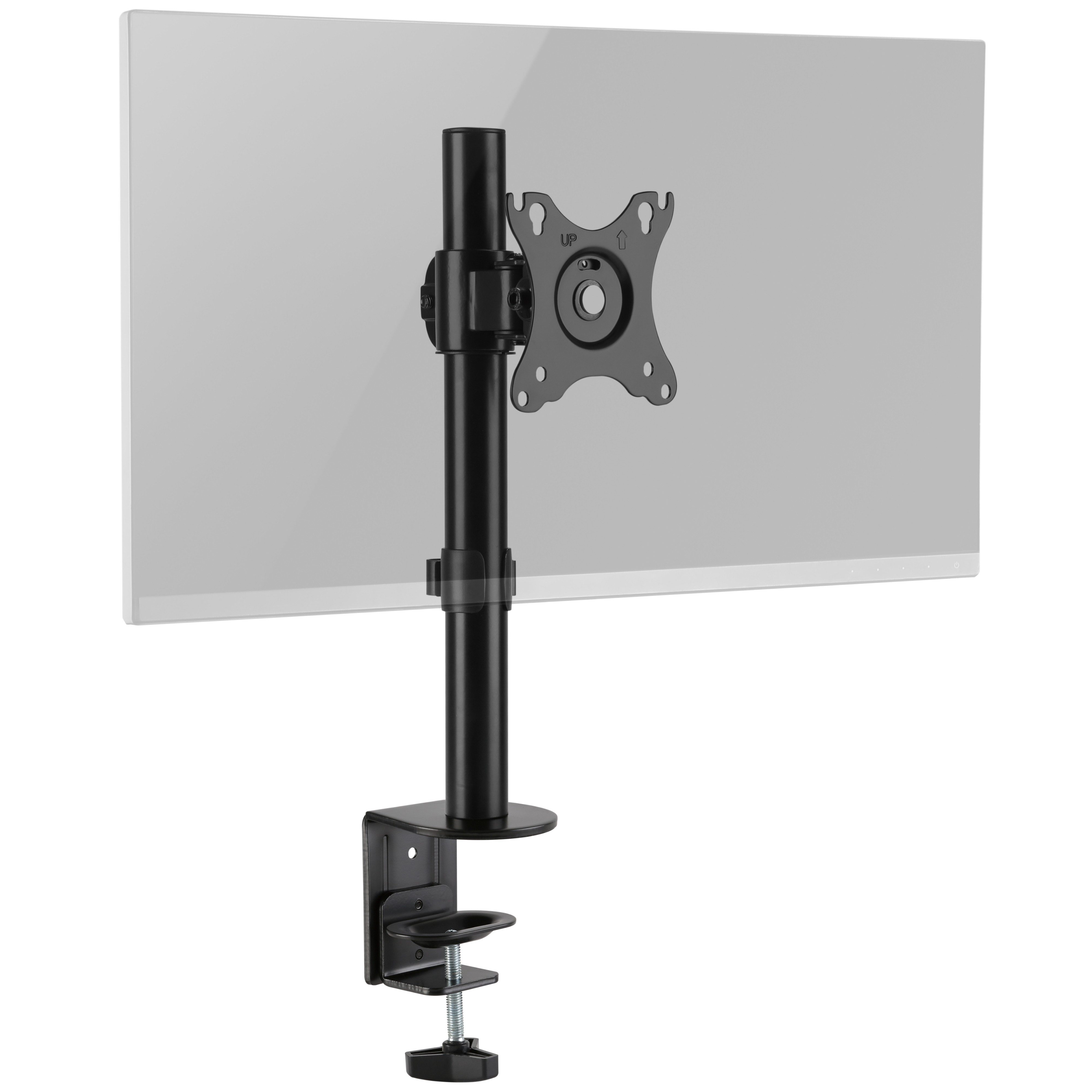 RICOO Monitor-Halterung Monitor Tischhalterung mit Schwenk- und Neigefunktion TS3411, (bis 32 Zoll, VESA 75x75 und 100x100, 1-tlg., 8 kg Belastbarkeit, von 43-81 cm (17"-32) Bildschirm-Diagonale, neigbar +/-30°, schwenkbar bis 180°, drehbar bis 360)