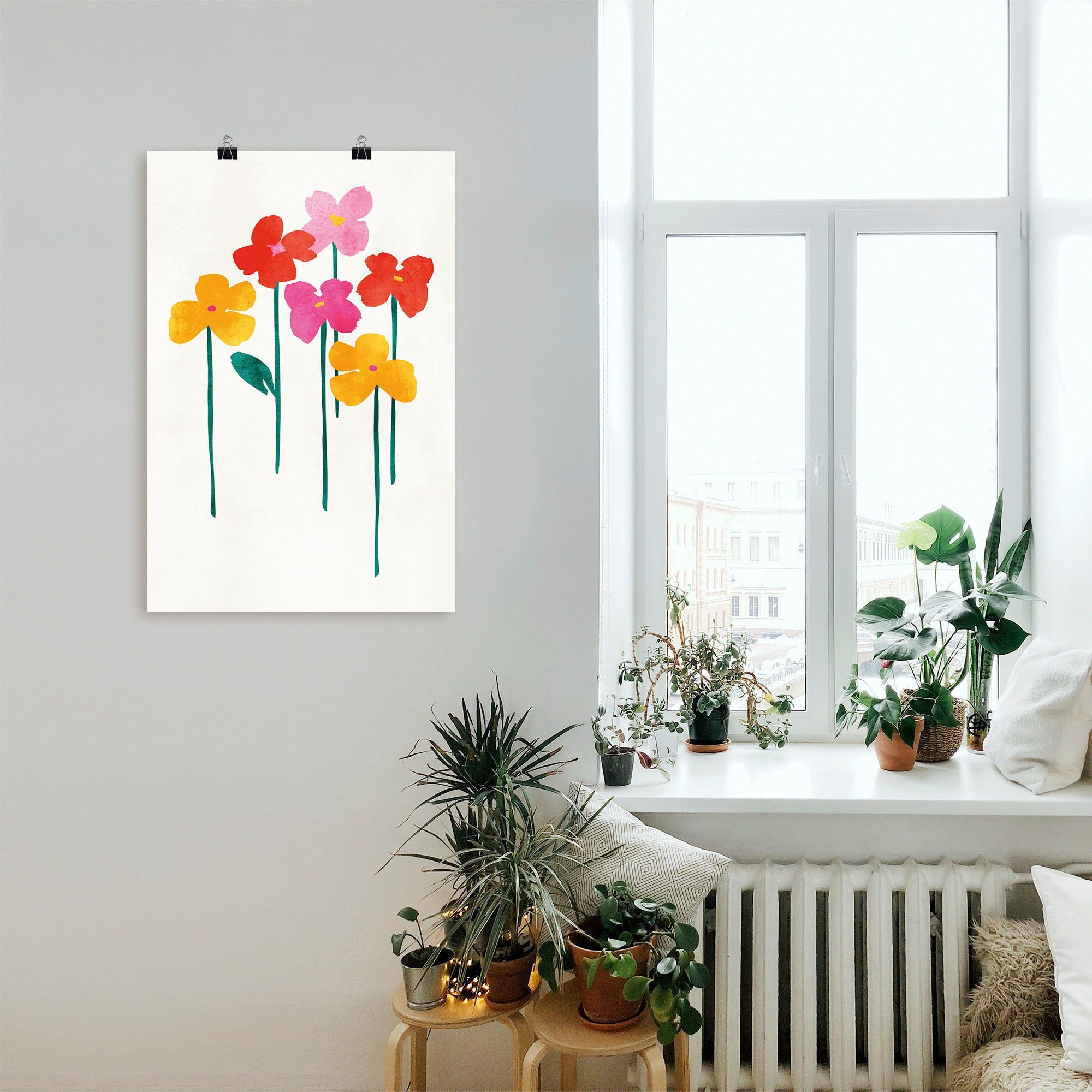 Artland Wandbild Kleine glückliche Blumen, Blumenbilder (1 St), als Leinwandbild, Poster in verschied. Größen