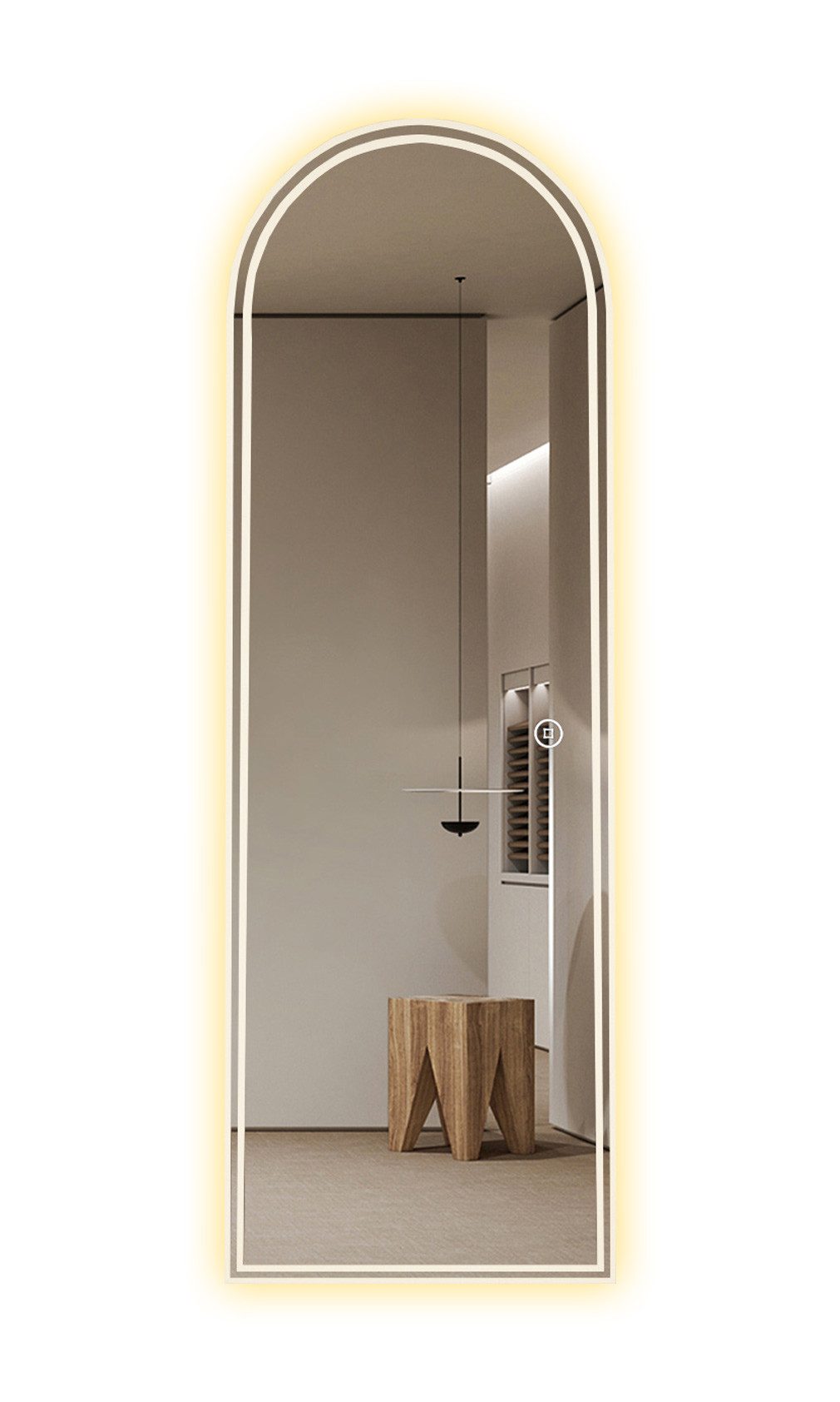 WDWRITTI Ganzkörperspiegel mit LED beleuchtung Wandspiegel groß Flurspiegel groß modern 150x50 (Hängespiegel mit 10-fache Lupe, 3Lichtfarben, Dimmbar, Speicherfunktion), Touch, Wandschalter