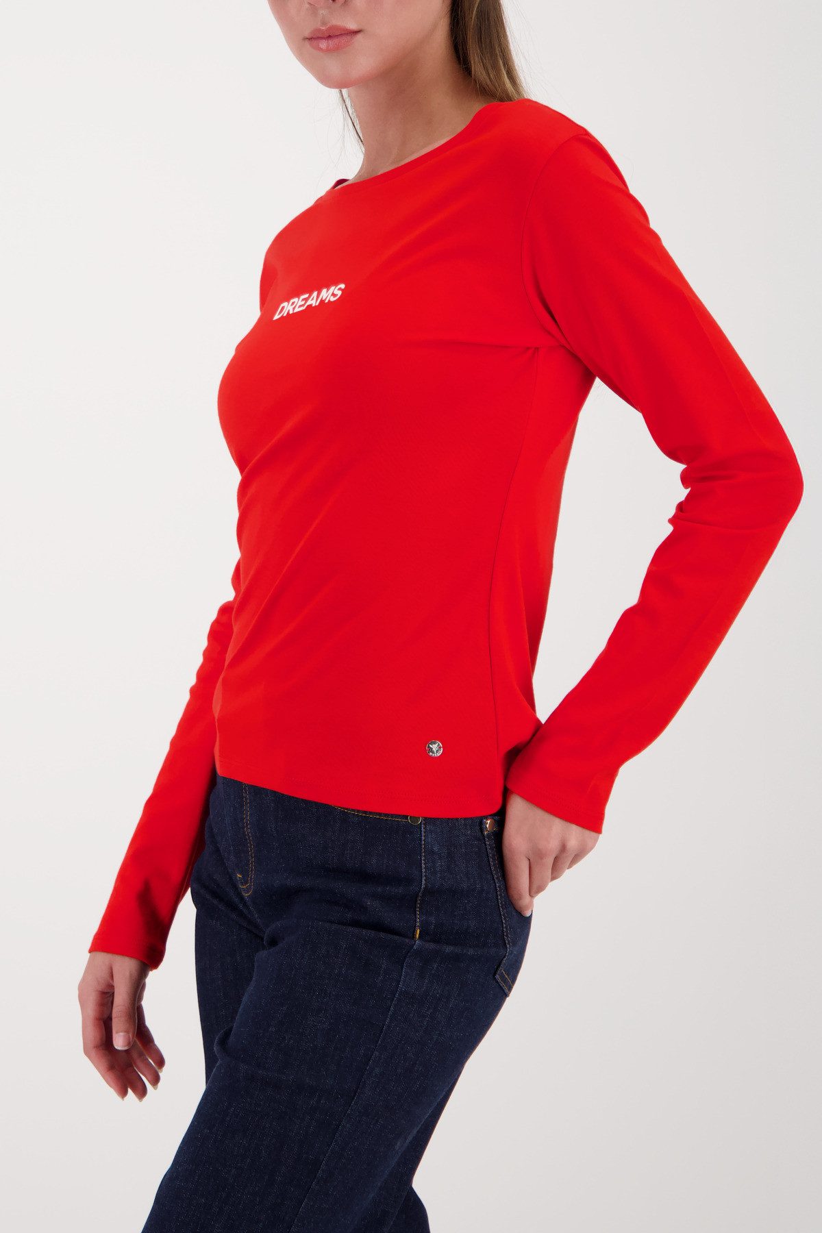 Monari Langarmshirt Shirt Dreams U-Boot-Ausschnitt, Regular Fit, mit Schrif günstig online kaufen