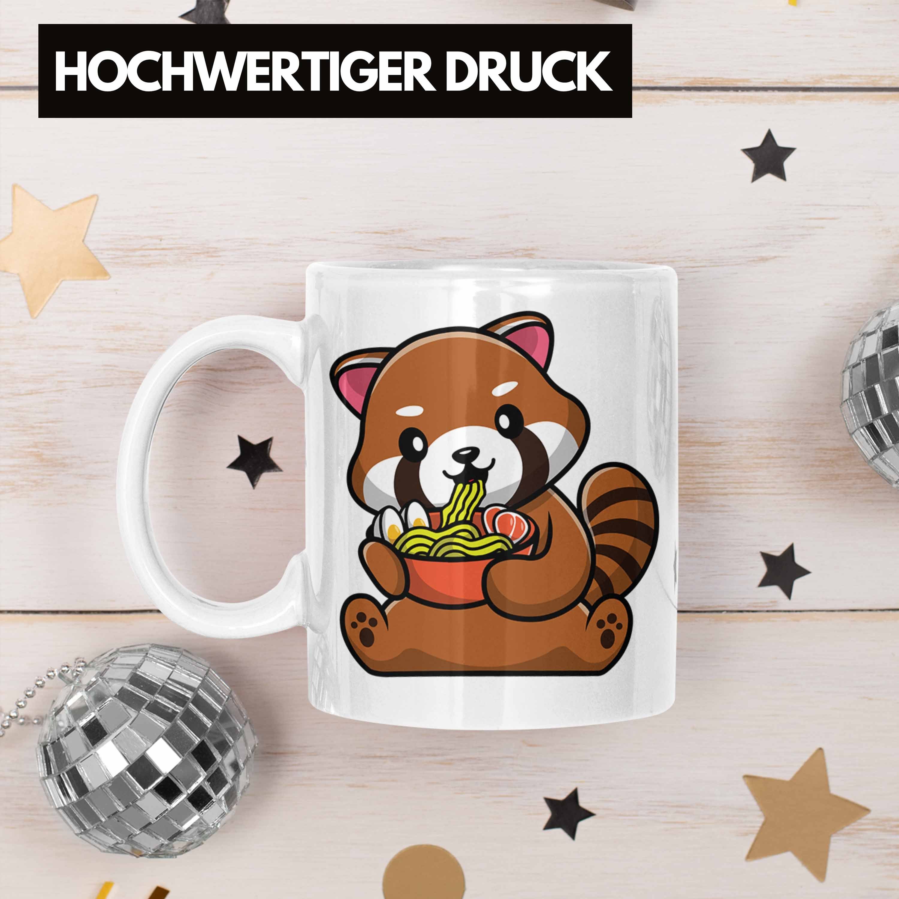 Panda Trendation Roter - Tasse Kinder Lustige Musik Tasse Grafik Ramen Weiss Mädchen Nudeln Jungs Geschenkidee Trendation für