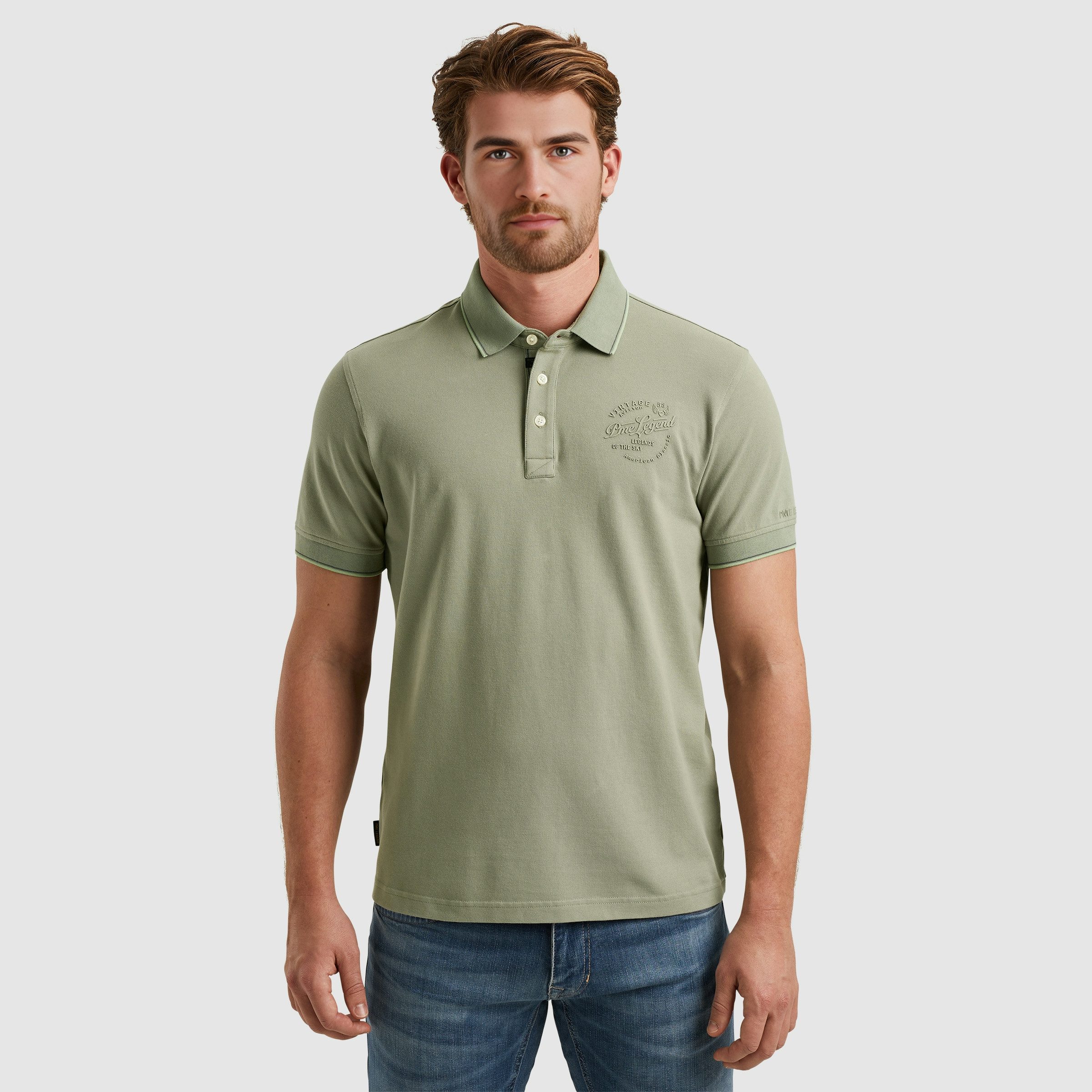 PME LEGEND Poloshirt Short sleeve polo stretch pique package mit Schriftzug