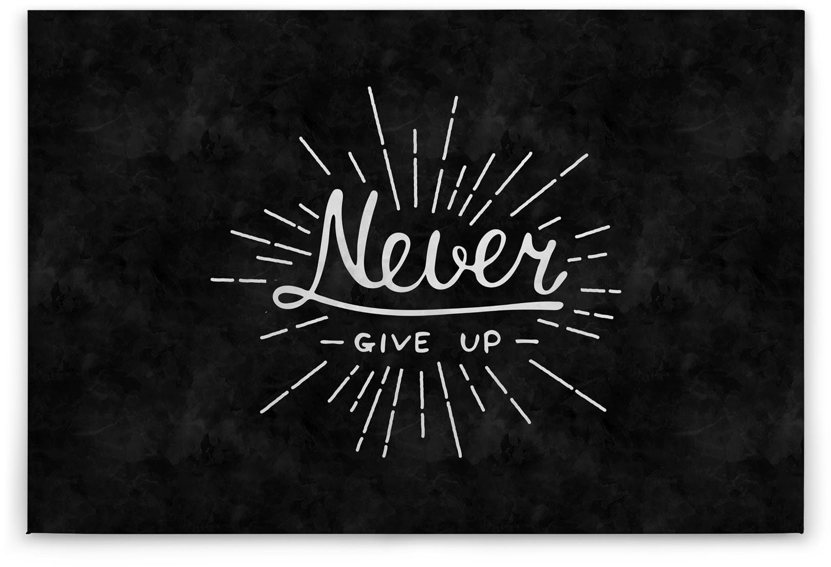 A.S. Création Leinwandbild blackboard 3, Gemälde, Kinder, Kunst (1 St), Tafel "Never give up" Schriftzug Keilrahmen Leinwand-Bild Wohnzimmer